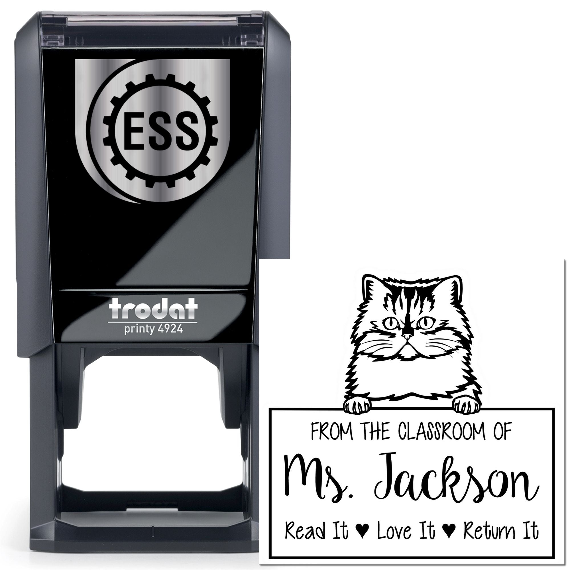 Persian Cat-Themed Book Collection Stamper - Engineer Seal Stamps