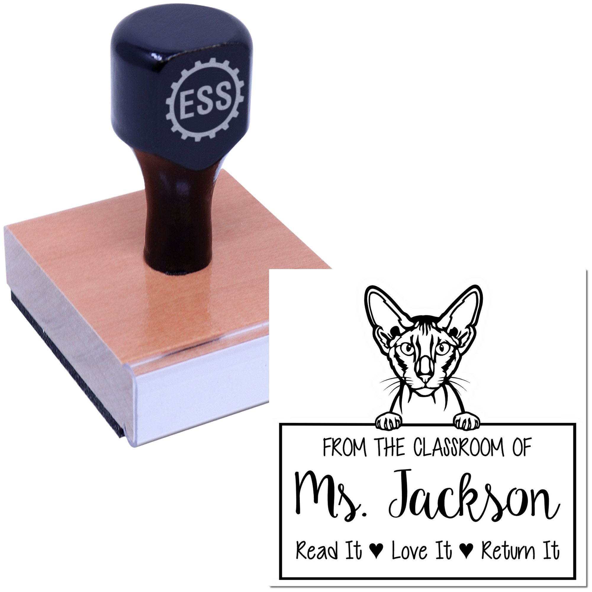 Peterbald Cat-Themed Read It Love It Return It For Book Lovers Stamp