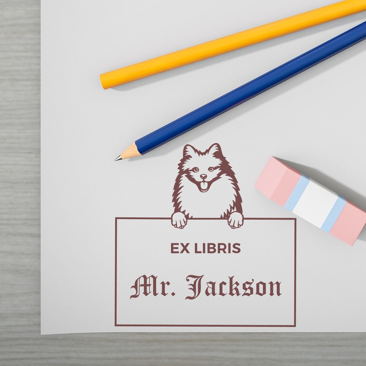 American Eskimo Custom-Made Ex Libris Book Stamp - Engineer Seal Stamps