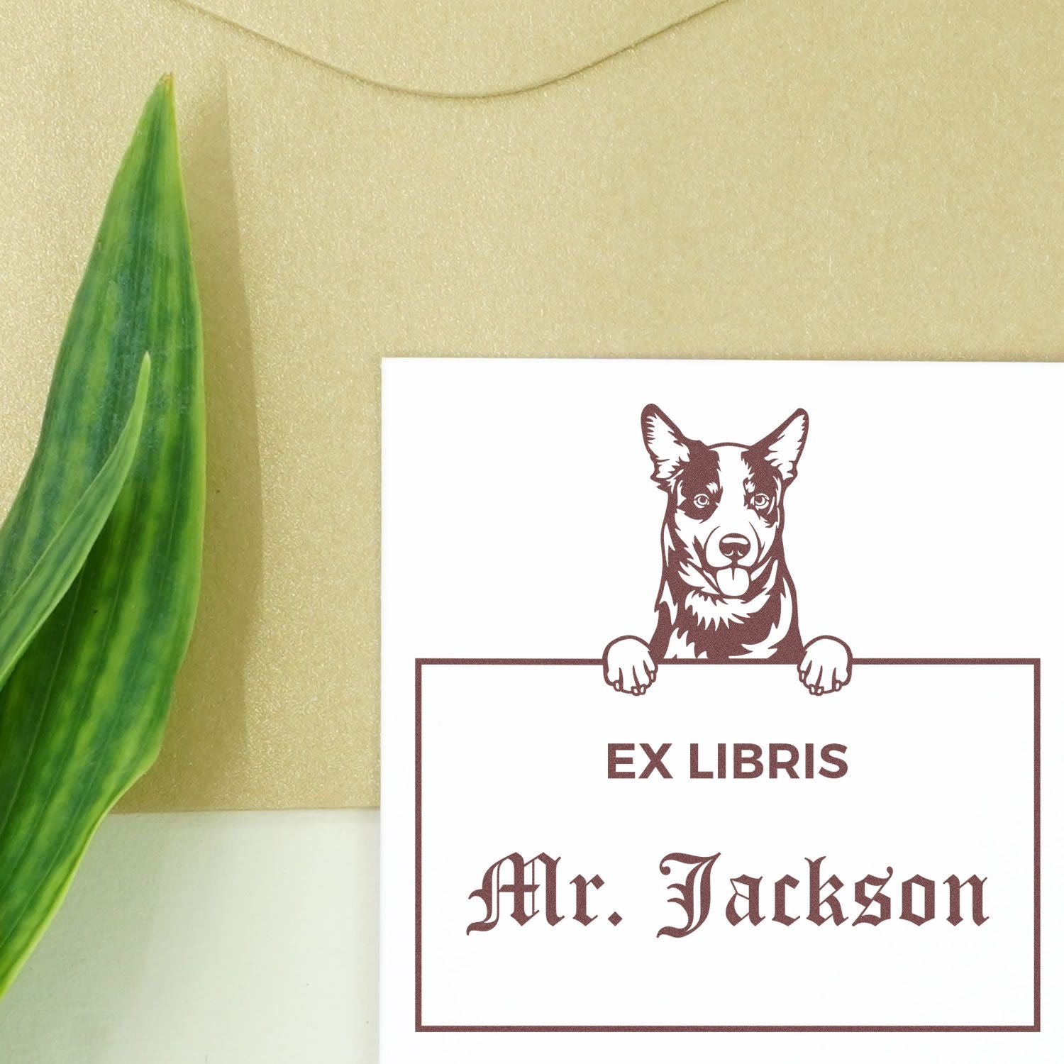 Custom-Made Ex Libris Library Book Stamp with Australian Cattle - Engineer Seal Stamps