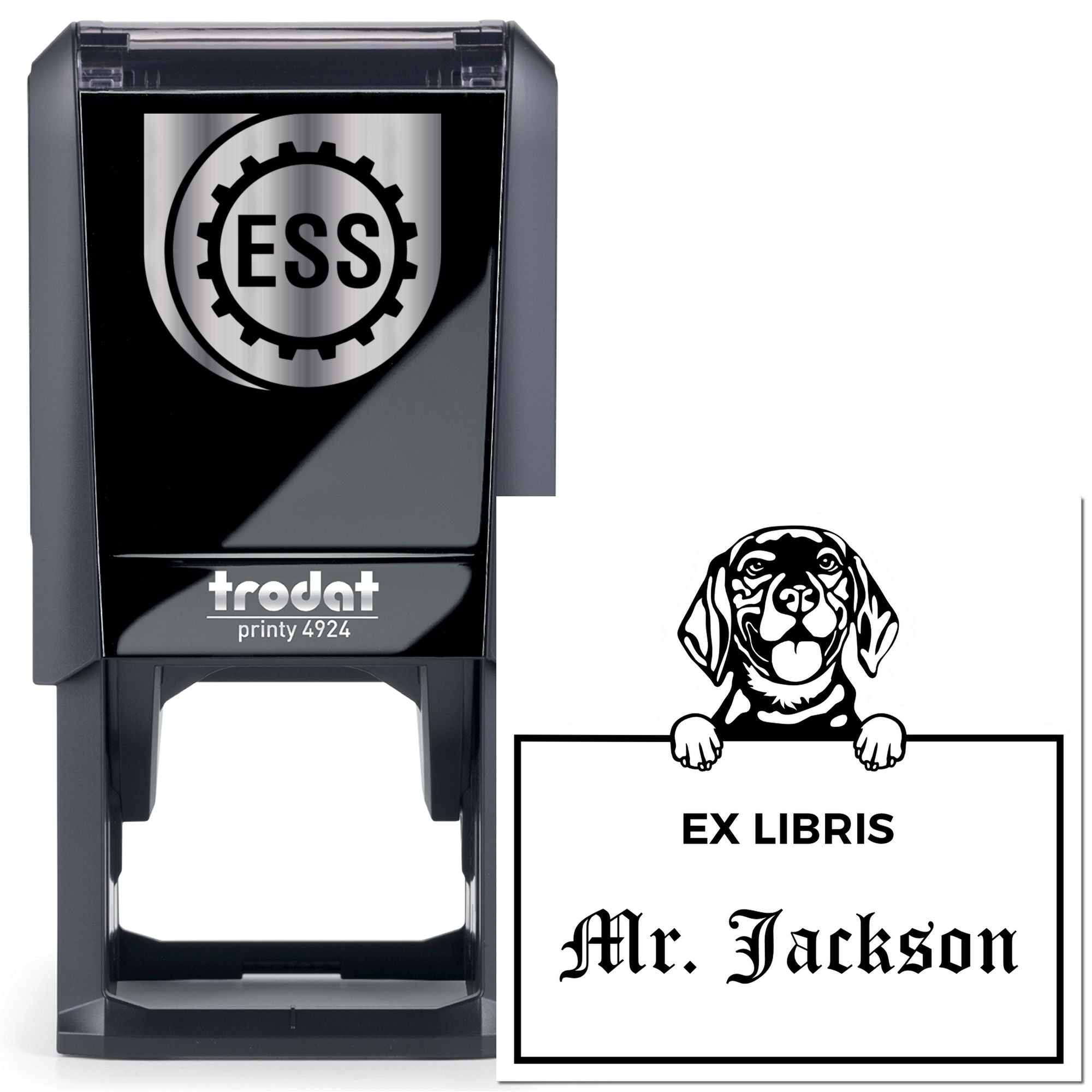 Beagle Custom Puppy Dog Ex Libris Stamp - Engineer Seal Stamps
