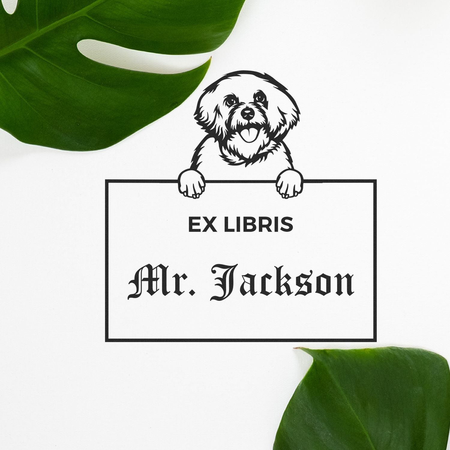 Bichon Frise Custom Ex Libris Stamper - Engineer Seal Stamps