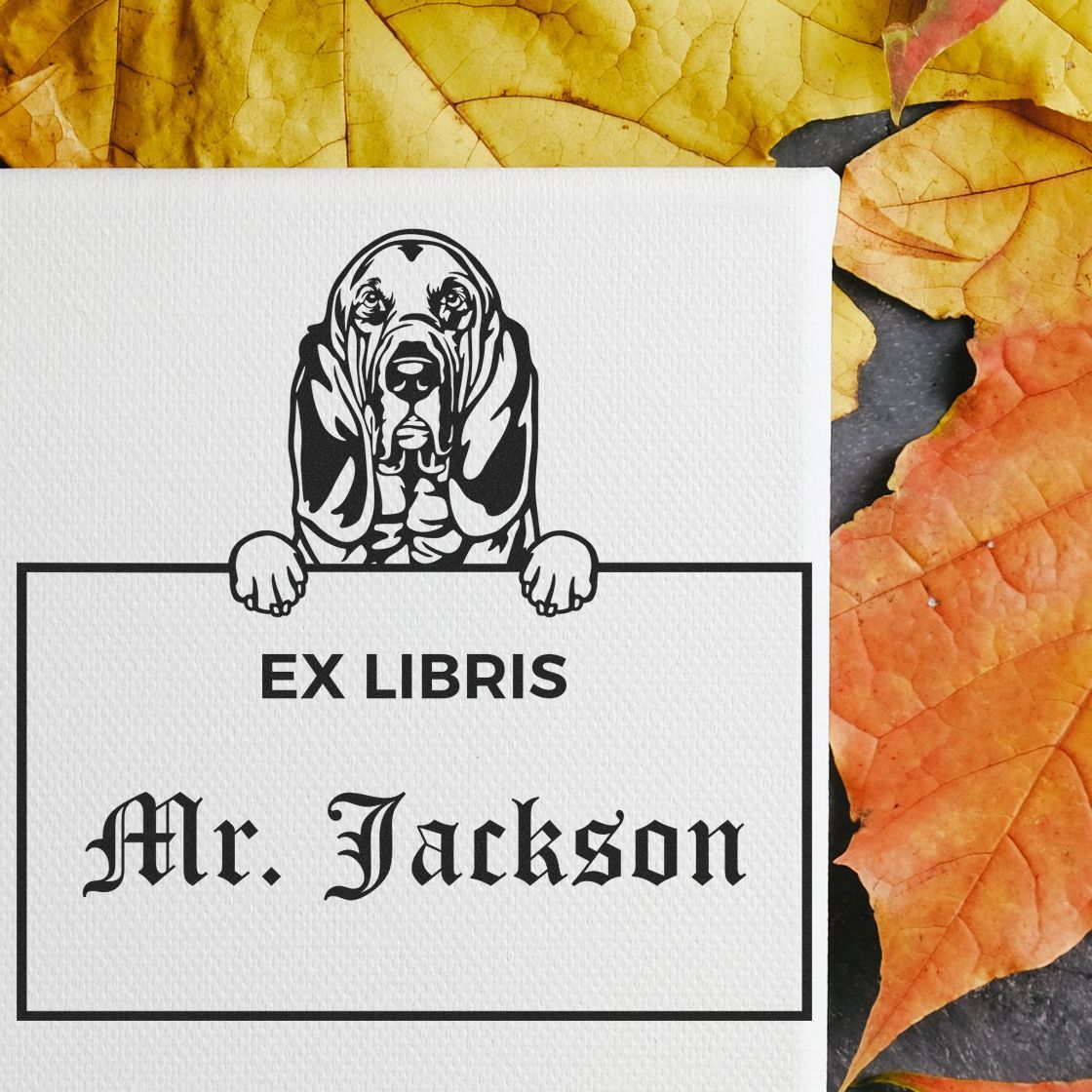 Made-to-Order Ex Libris Stamper with Bloodhound - Engineer Seal Stamps