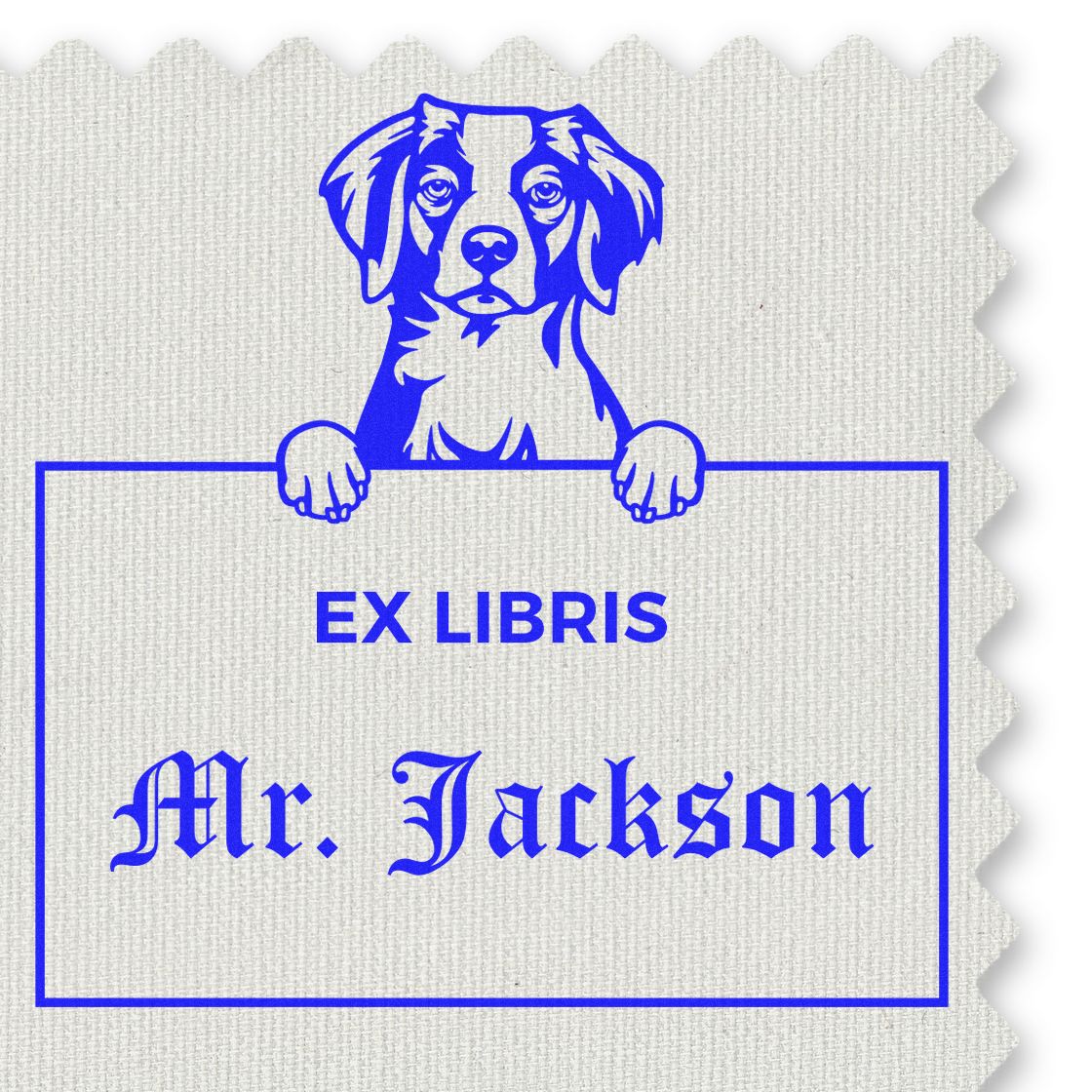 Brittany Custom Puppy Ex Libris Book Label Stamp - Engineer Seal Stamps