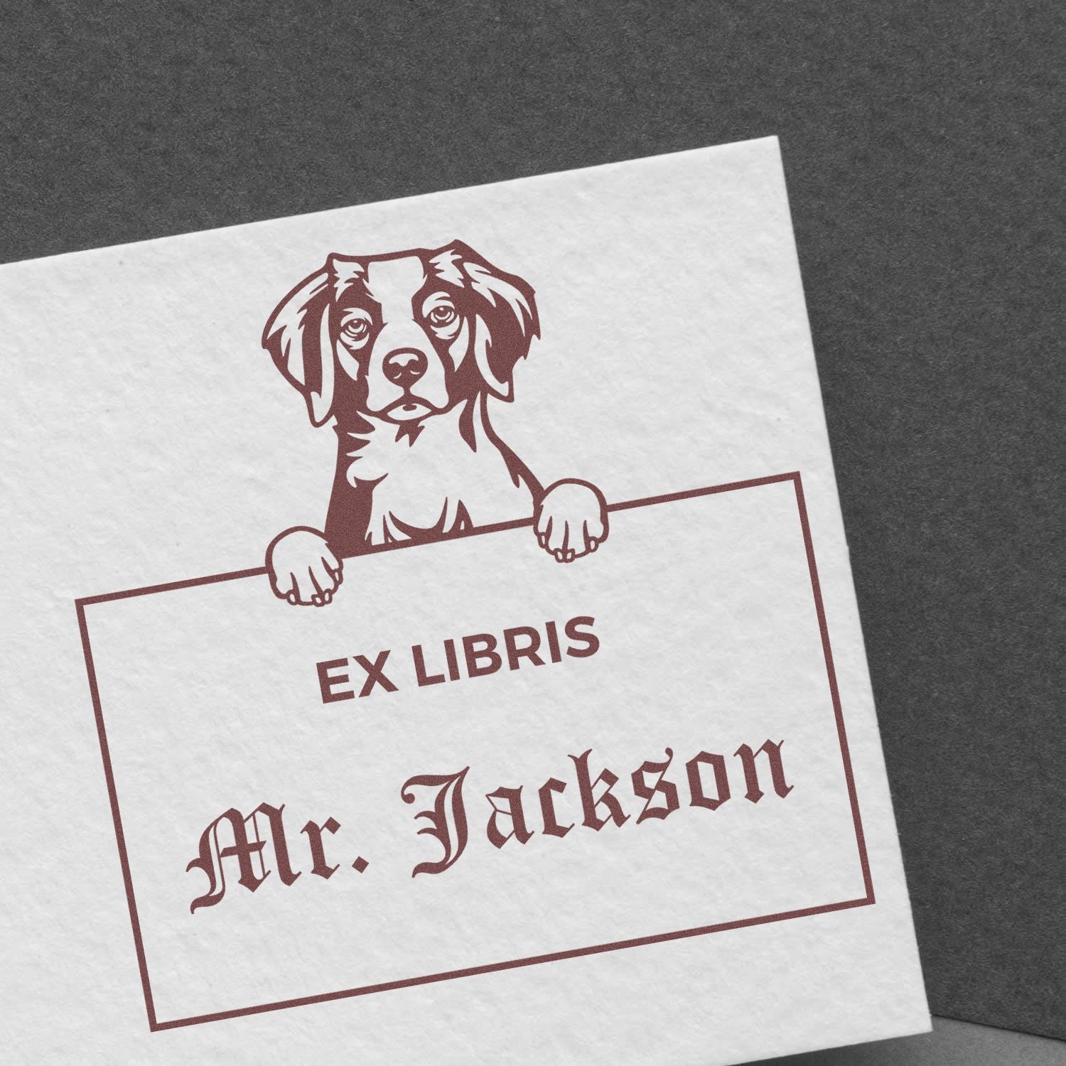 Made-to-Order Ex Libris Book Stamper with Brittany - Engineer Seal Stamps