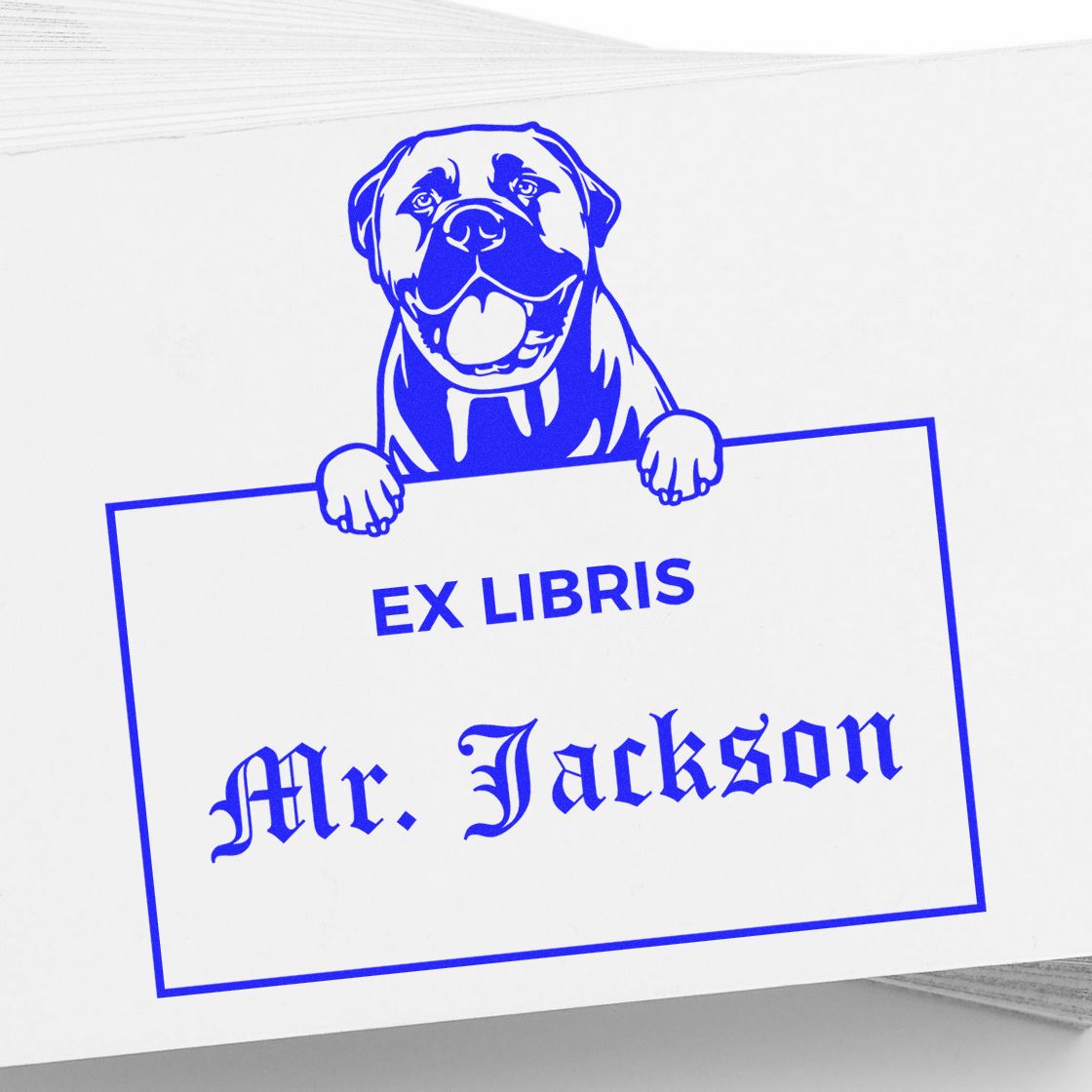Bullmastiff Custom Puppy Ex Libris Stamp - Engineer Seal Stamps