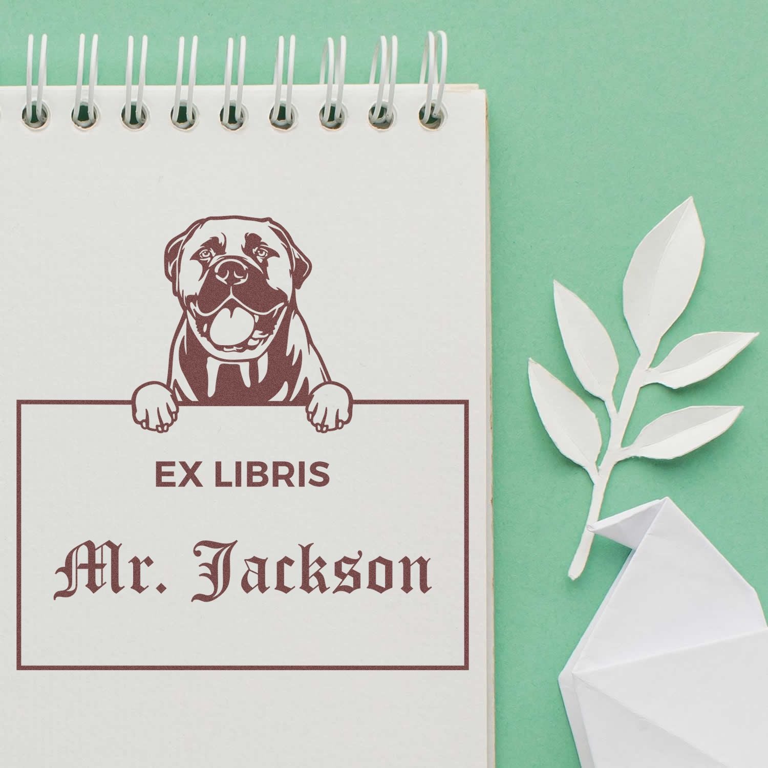 Bullmastiffs Custom Ex Libris Teacher Stamper - Engineer Seal Stamps
