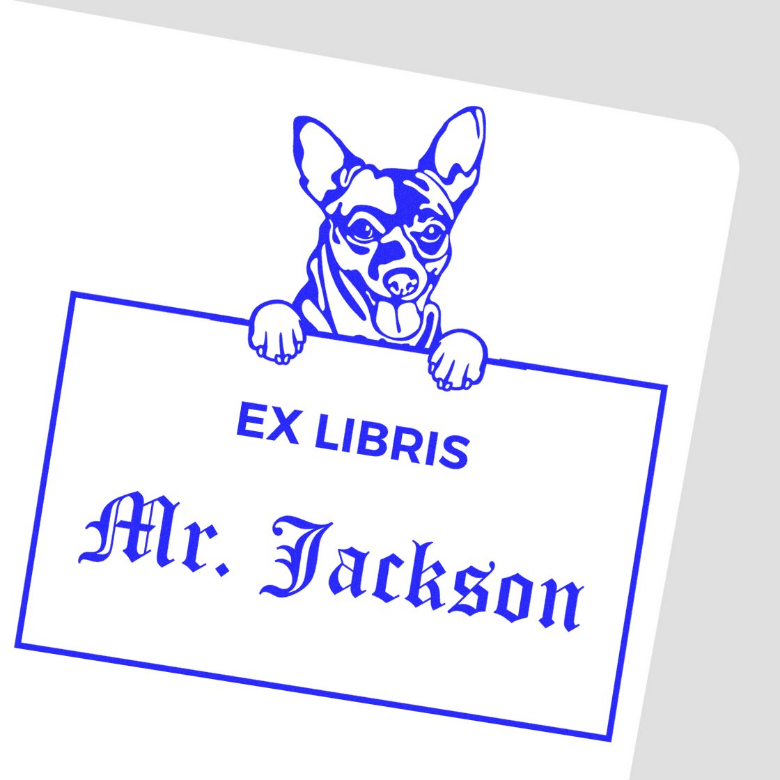 Chihuahua Custom Puppy Ex Libris Design Stamp - Engineer Seal Stamps