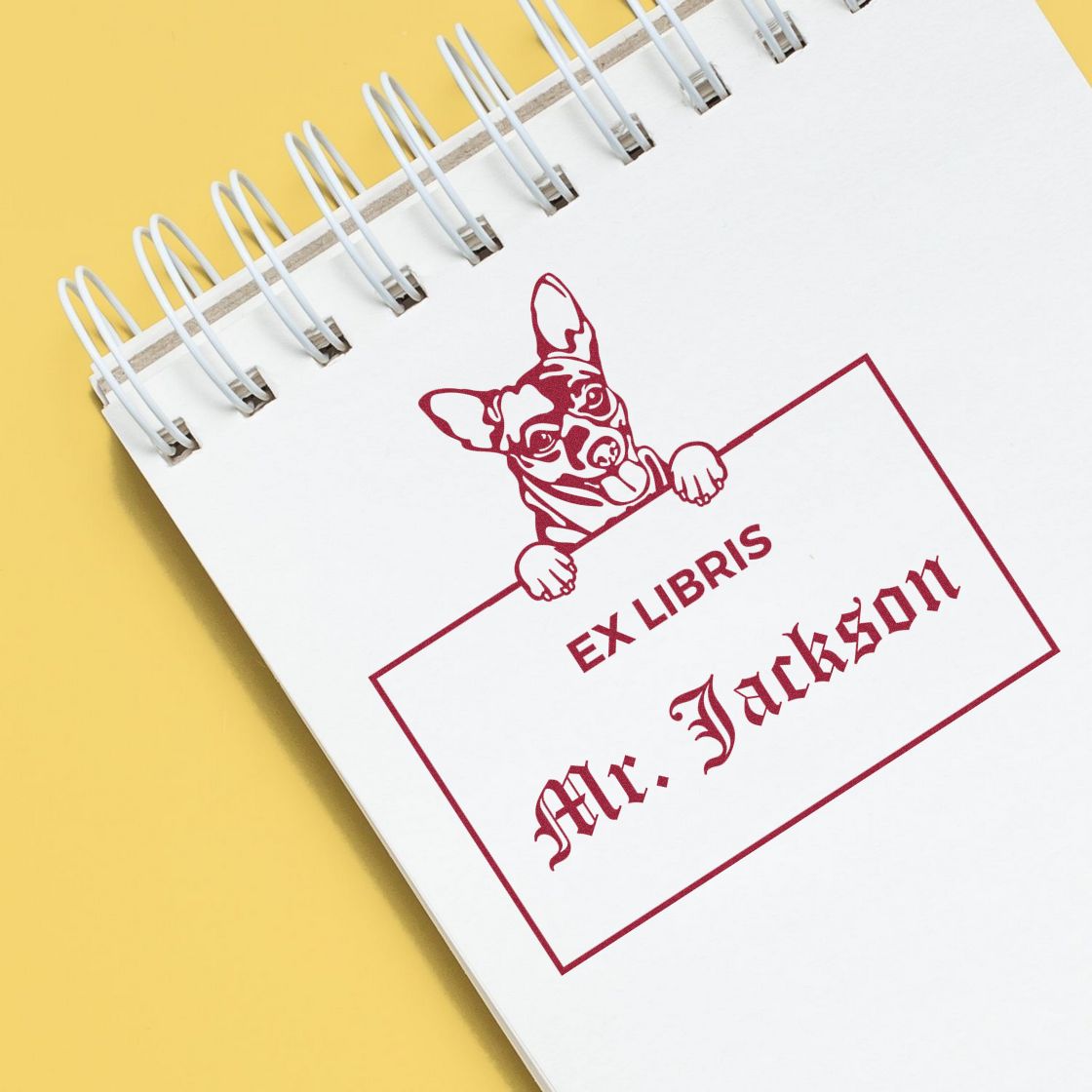 Made-to-Order Ex Libris Reading Stamp with Cihuahua - Engineer Seal Stamps