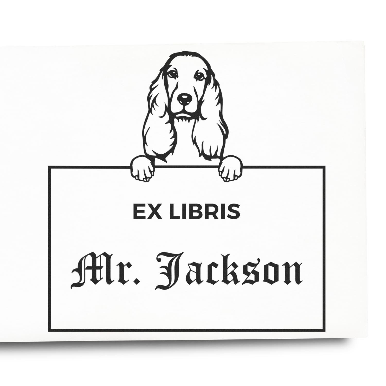 Cocker Spaniel Custom Puppy Ex Libris Label Stamp - Engineer Seal Stamps