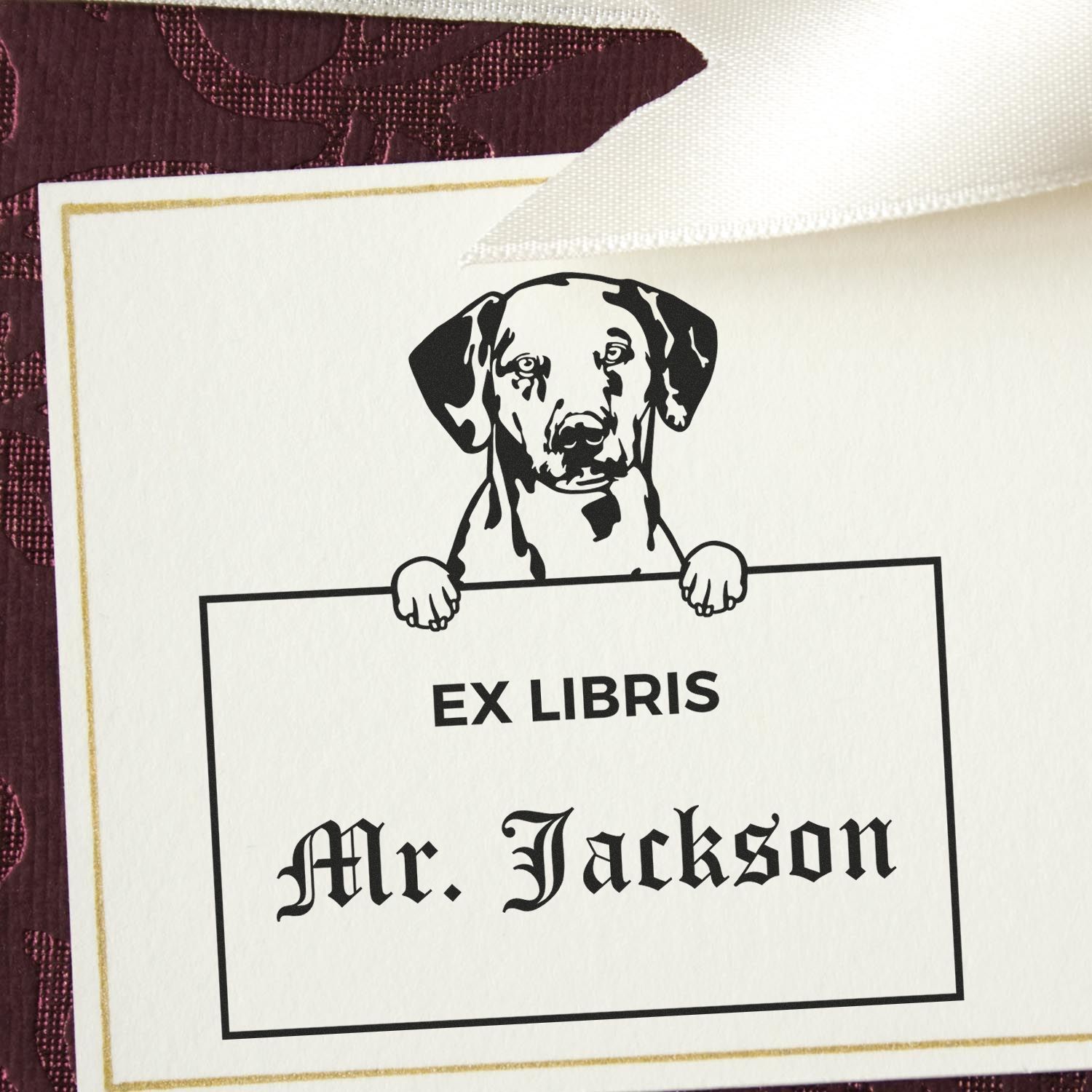 Dalmatian Custom Ex Libris Library Stamp - Engineer Seal Stamps