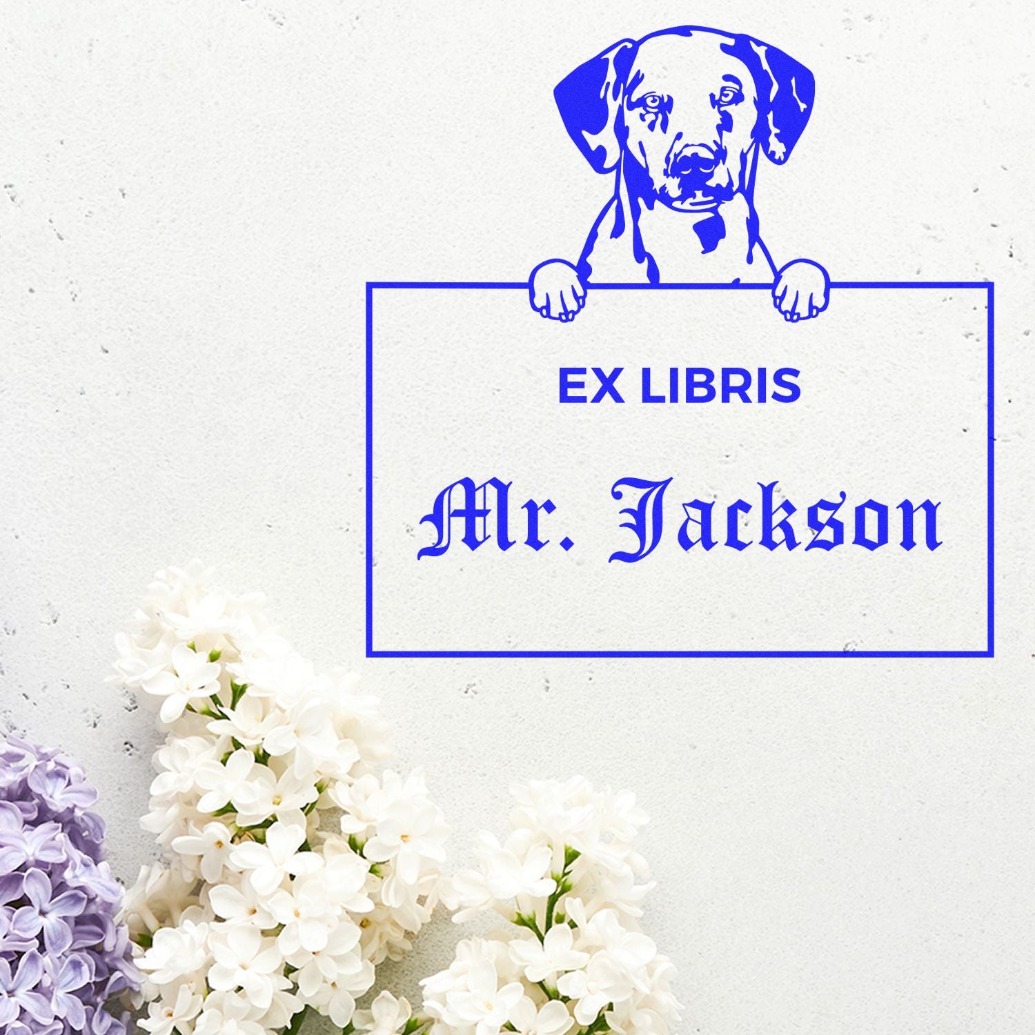 Made-to-Order Ex Libris Library Book Stamper with Dalmatian - Engineer Seal Stamps