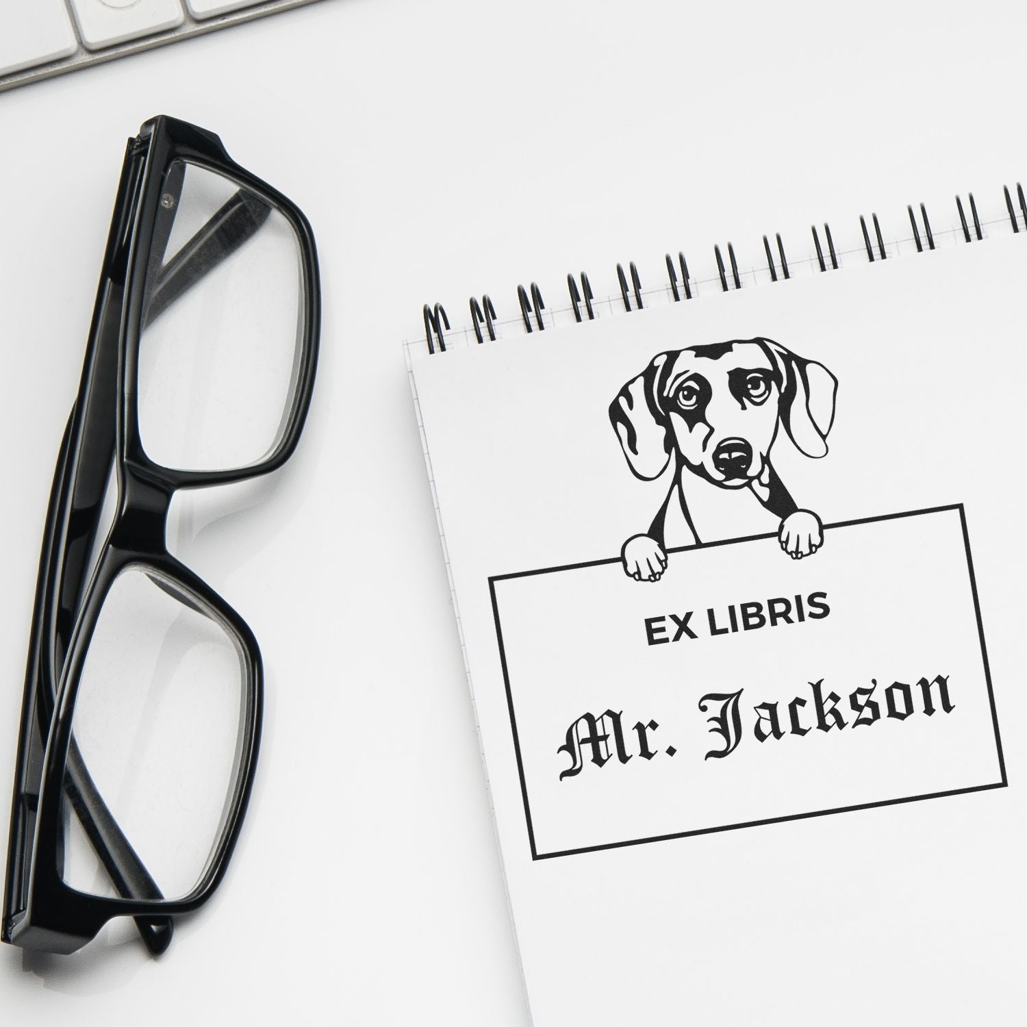 Daschound Personalized Dog Ex Libris Library Stamp - Engineer Seal Stamps