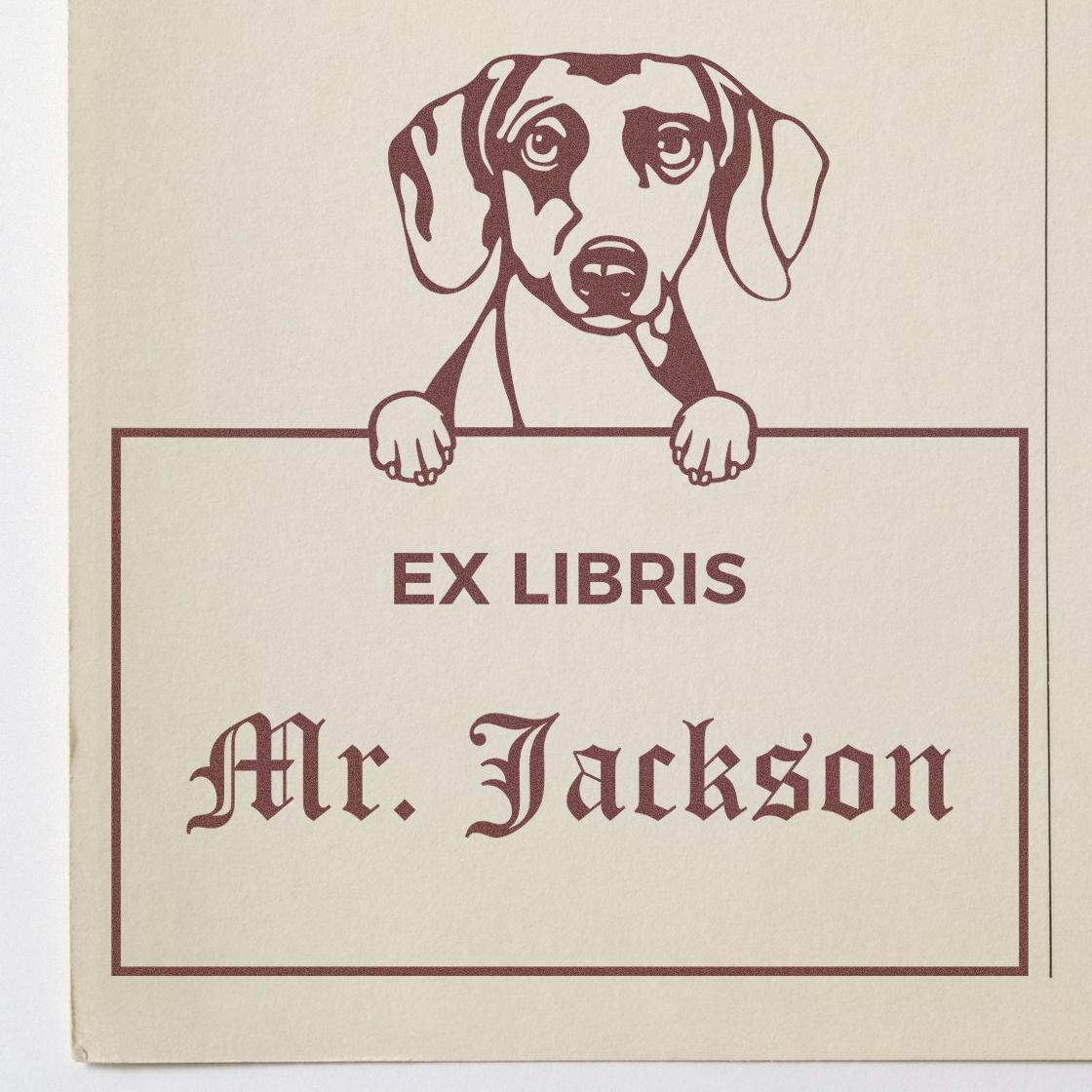 Daschound Custom Ex Libris Library Stamper - Engineer Seal Stamps