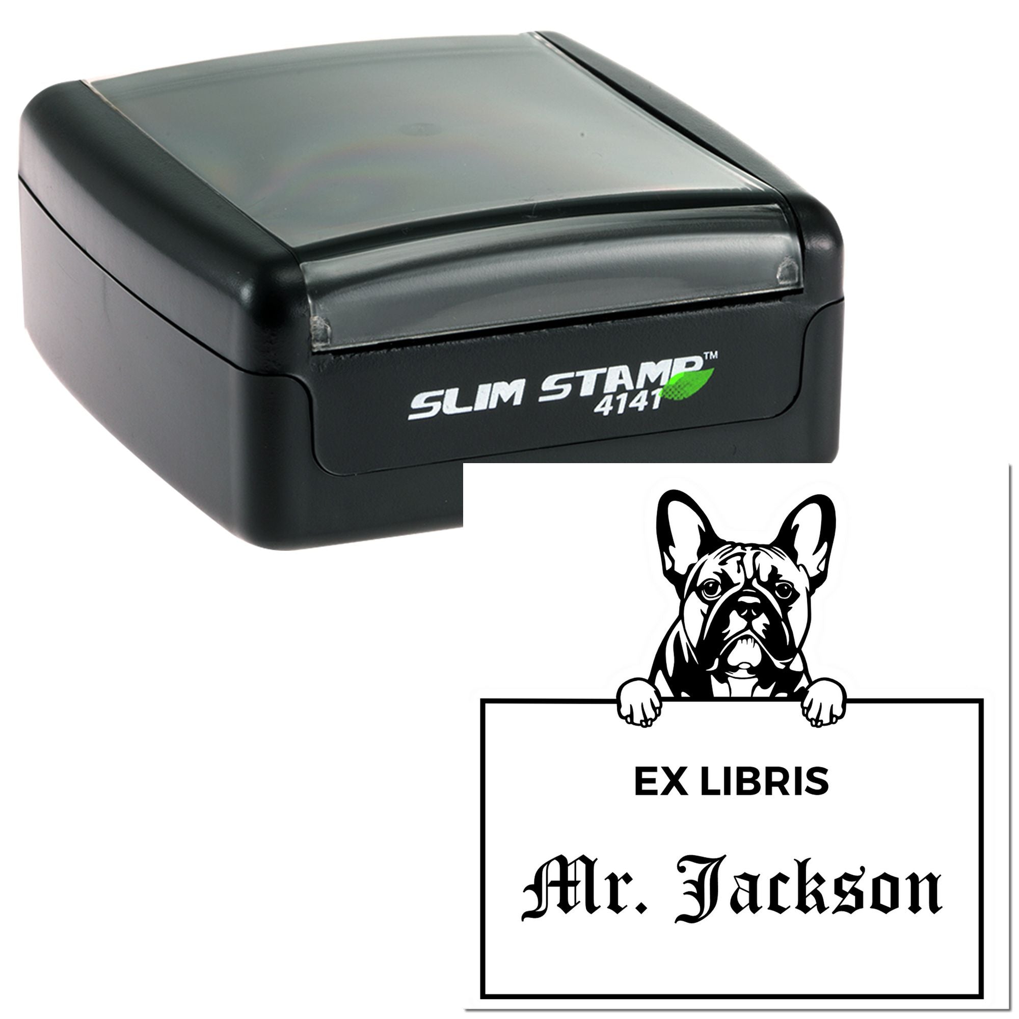 French Bulldog Customized Ex Libris Stamper - Engineer Seal Stamps