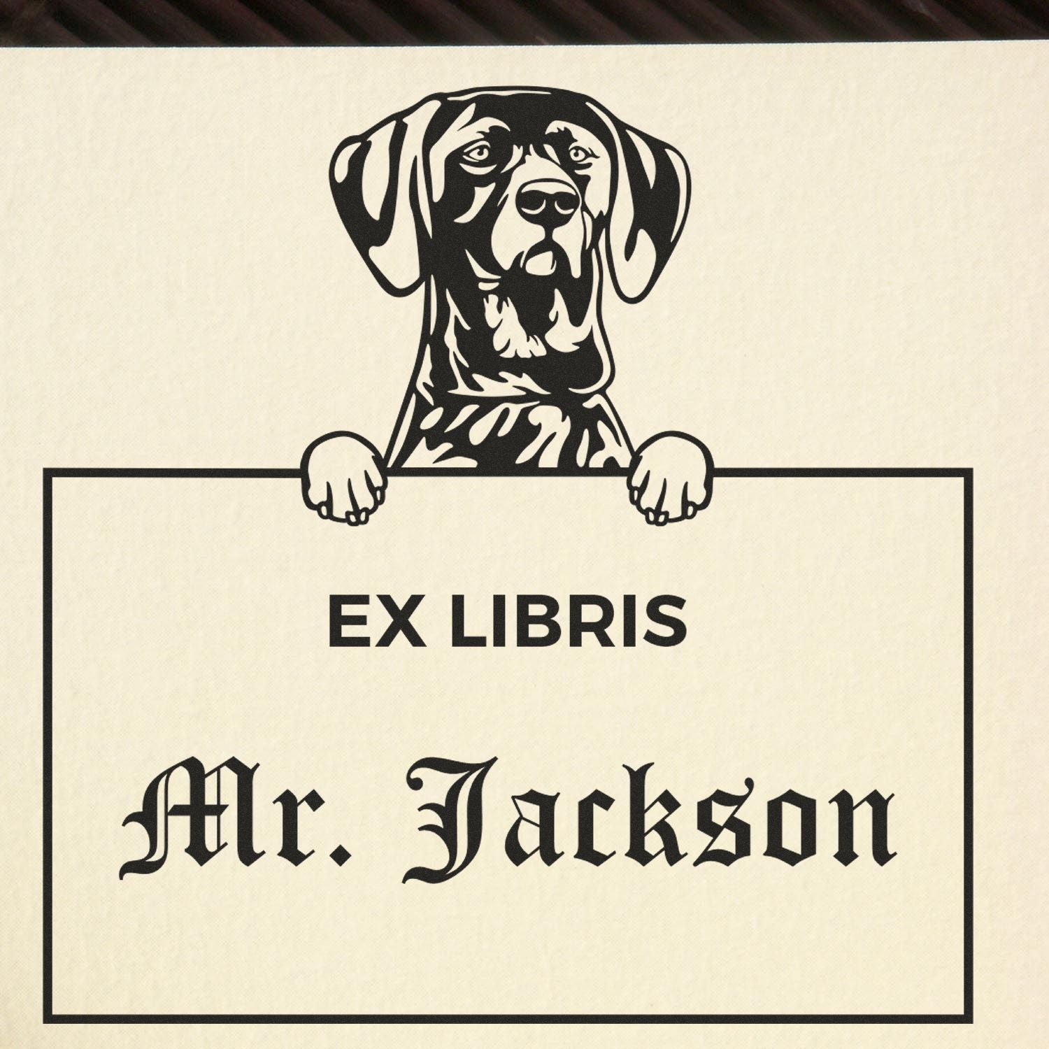 German Shorthaired Pointer Customized Ex Libris Classroom Stamper - Engineer Seal Stamps