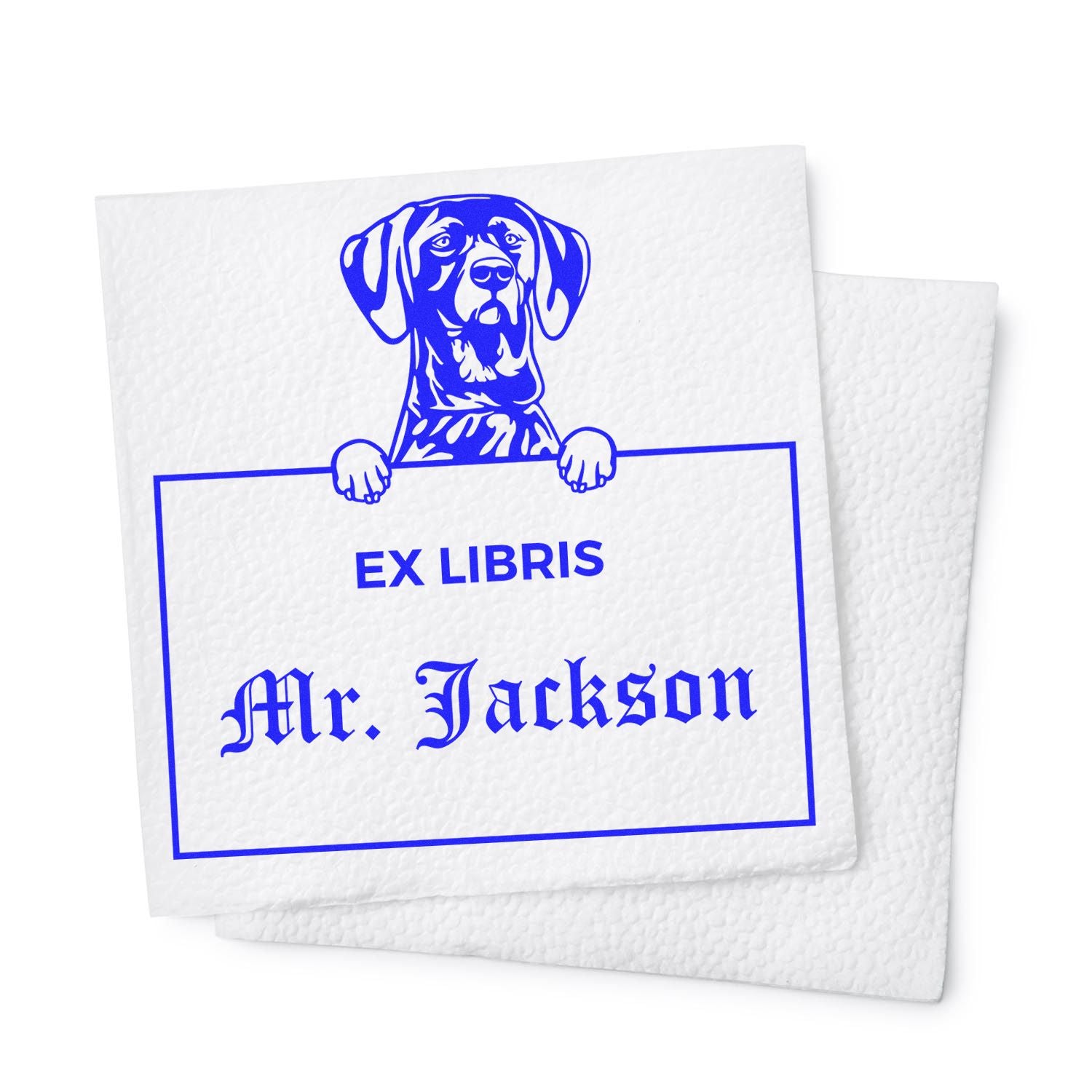 German Shorthaired Pointer Custom-Made Dog Themed Ex Libris Design Stamp - Engineer Seal Stamps
