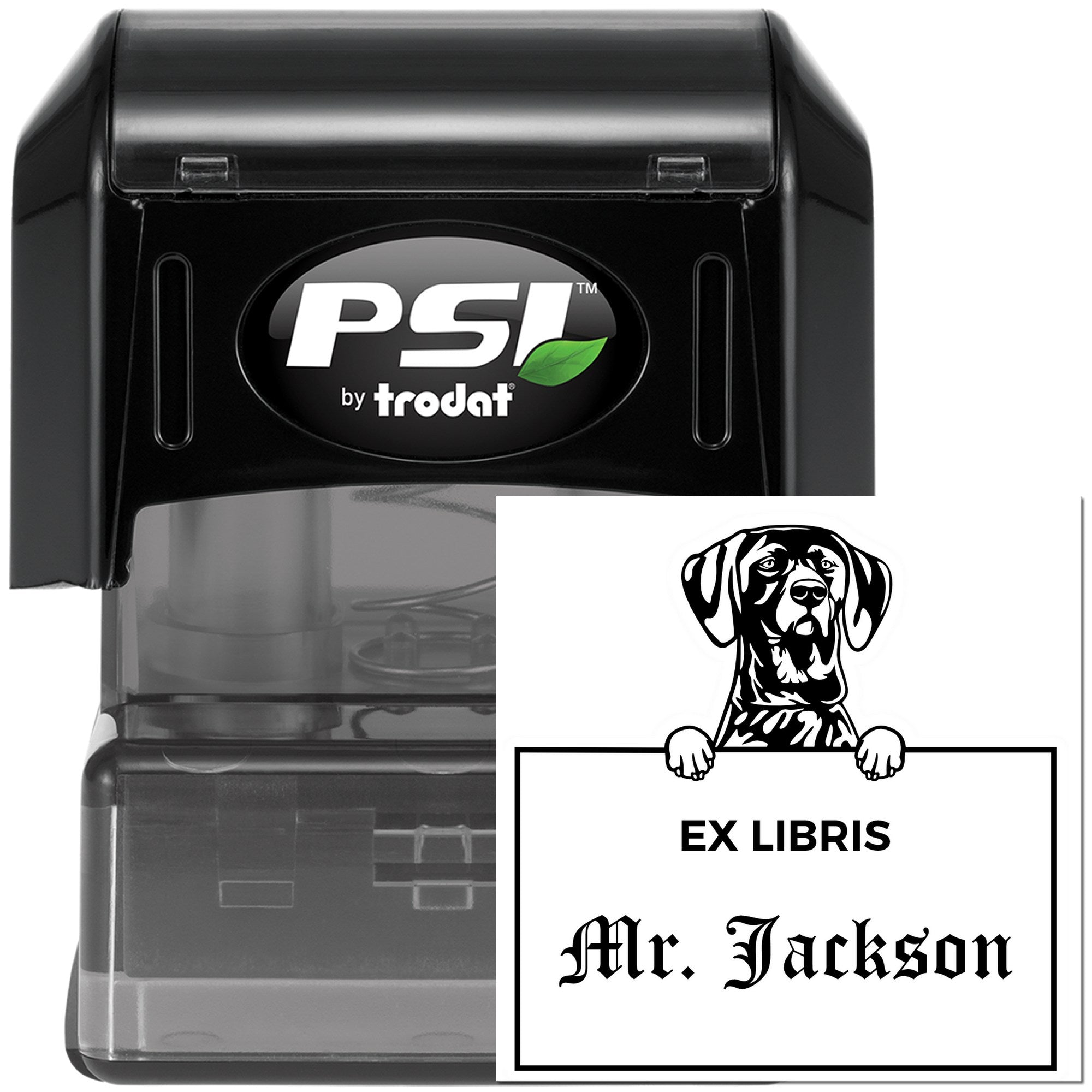 Personalized ExLibris Stamp with German Shorthaired Pointer - Engineer Seal Stamps