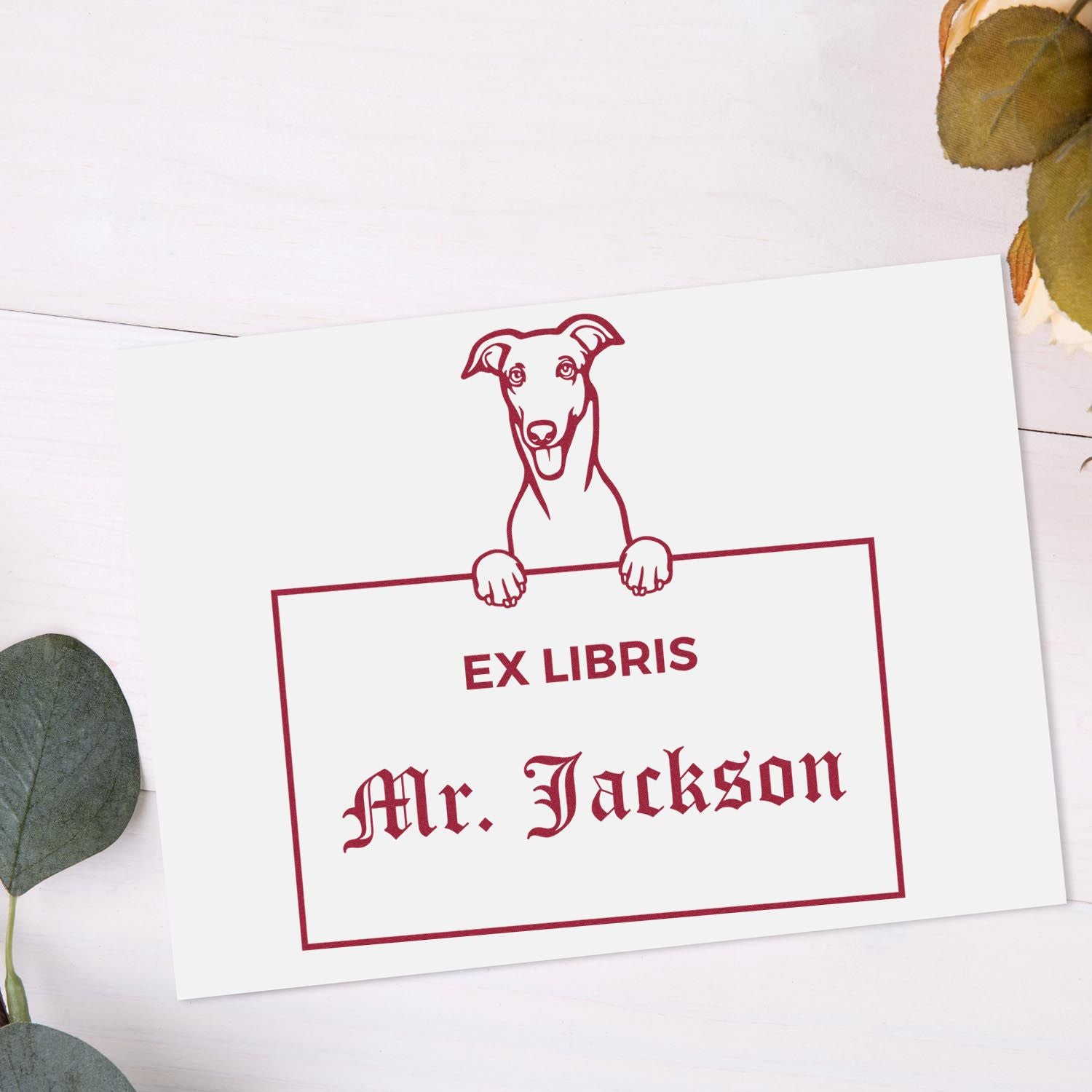 Greyhound Customized Ex Libris Custom Book Stamp - Engineer Seal Stamps