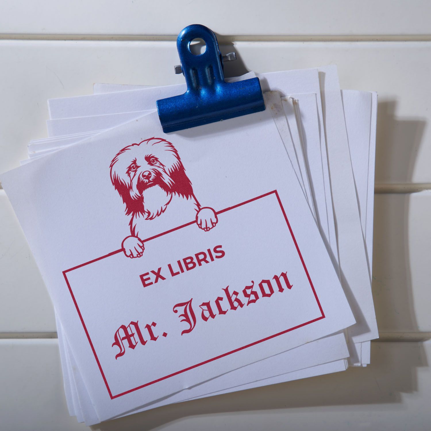 Personalizable Ex Libris Book Stamp with Havanese - Engineer Seal Stamps