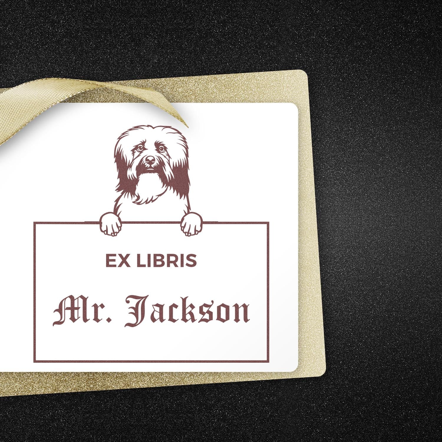 Havanese Personalized Puppy Dog Ex Libris Book Ownership Stamp - Engineer Seal Stamps