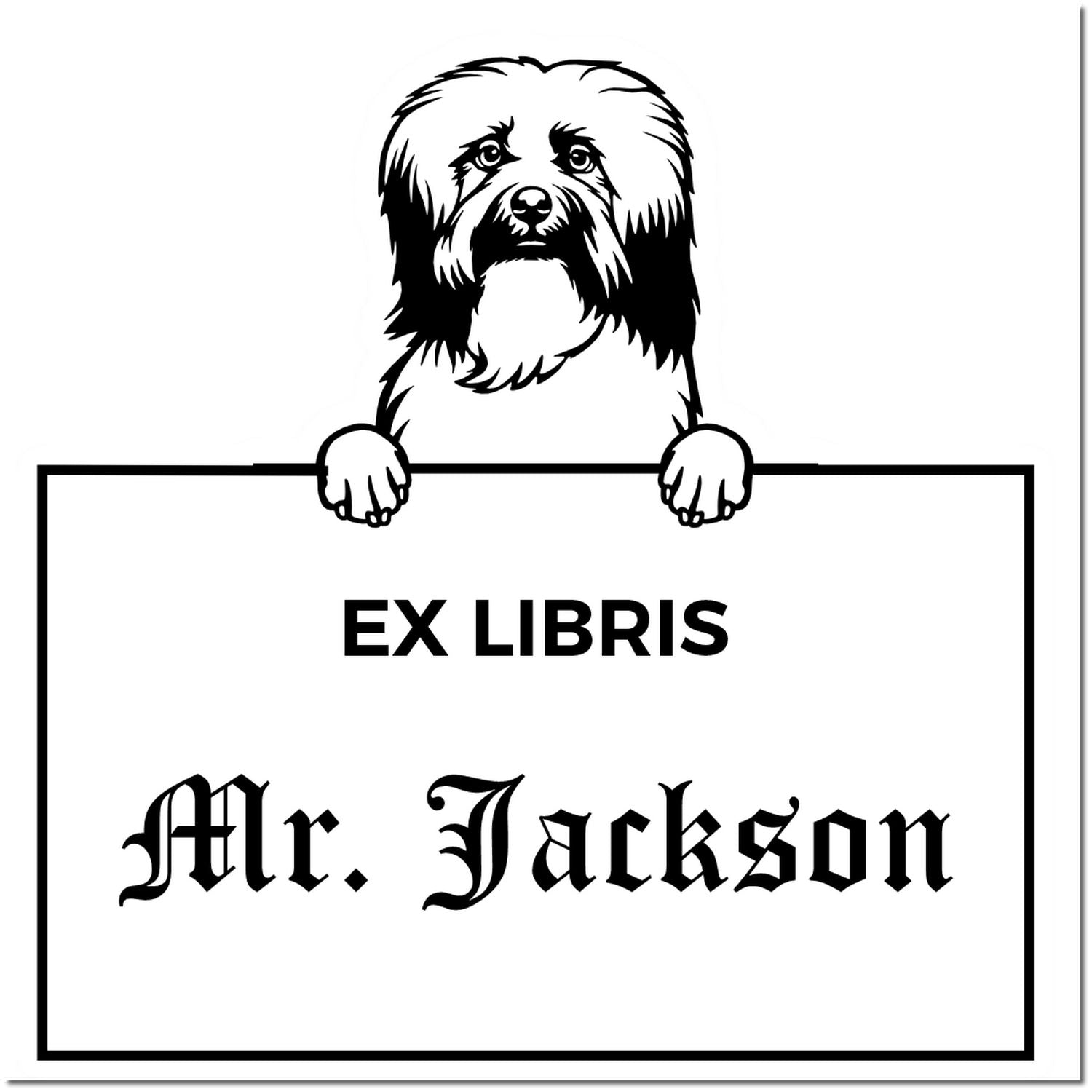 Havanese Custom-Made Puppy Themed Ex Libris Book Stamp - Engineer Seal Stamps