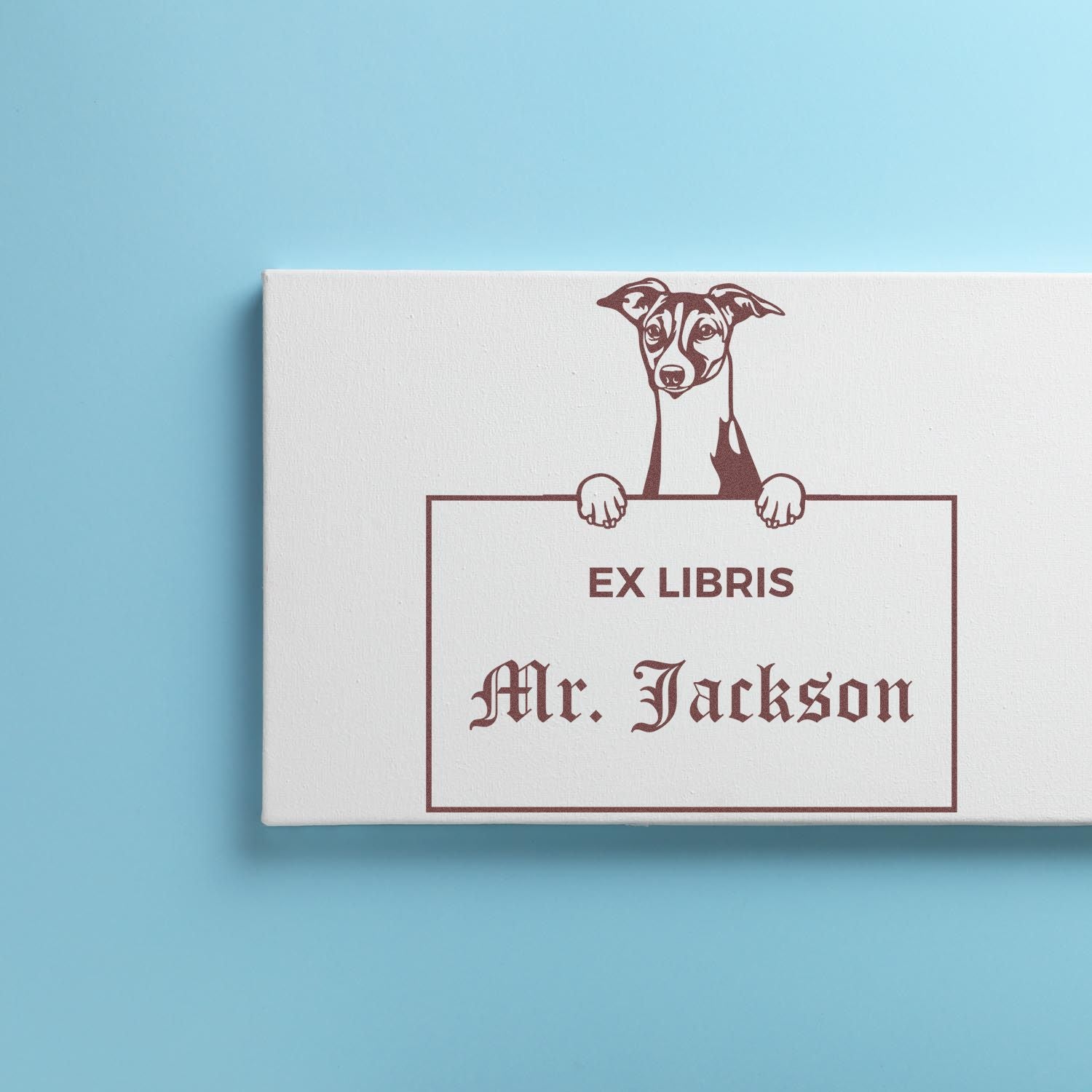 Personalizable Ex Libris Book Stamper with Italian Greyhound - Engineer Seal Stamps
