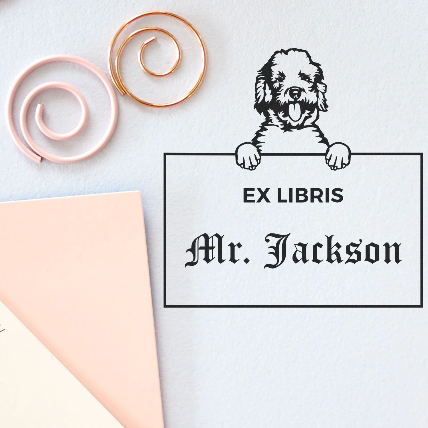 Labradoodle Customized Ex Libris Reading Stamper - Engineer Seal Stamps