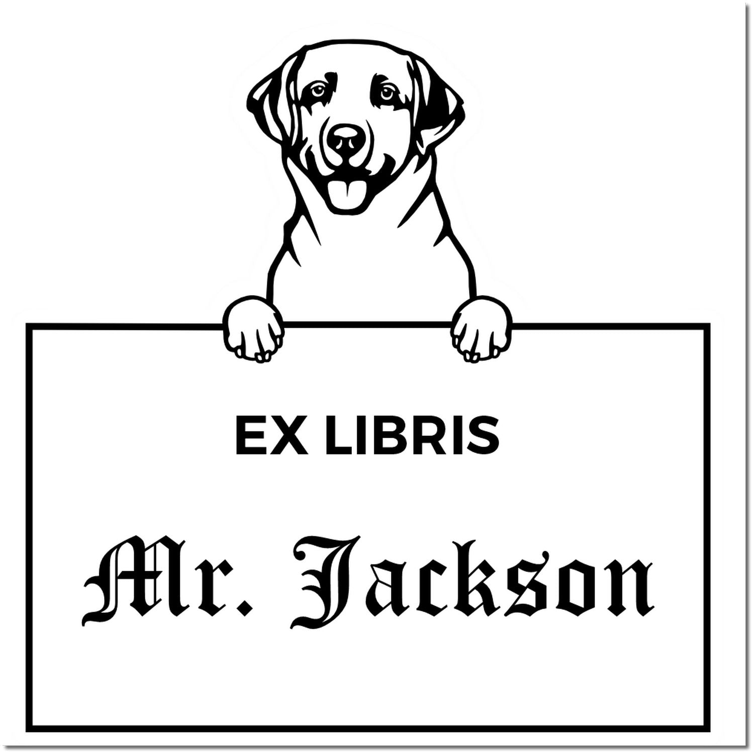 Labrador Retriever Personalized Puppy Ex Libris Stamp - Engineer Seal Stamps