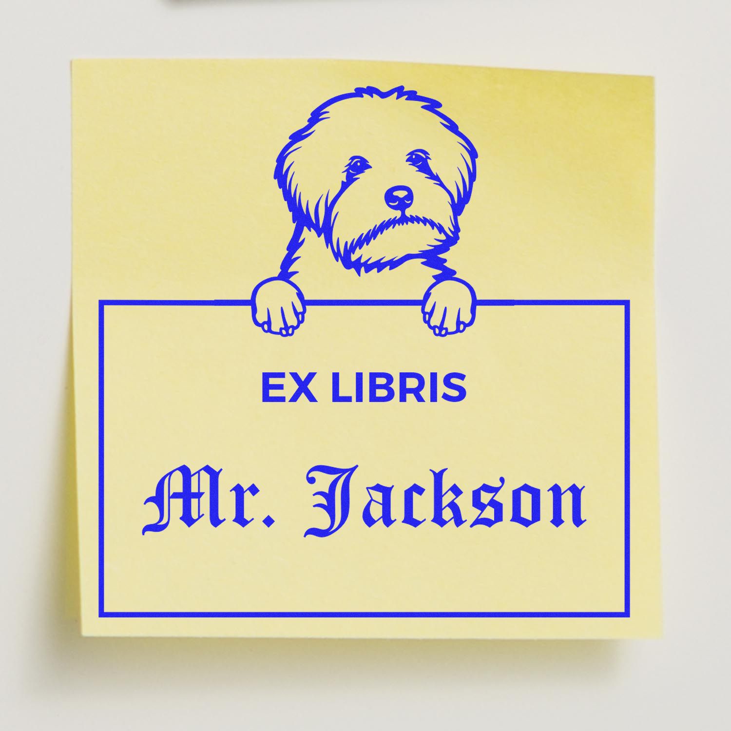 Personalizable Ex Libris Reading Stamper with Maltipoo - Engineer Seal Stamps