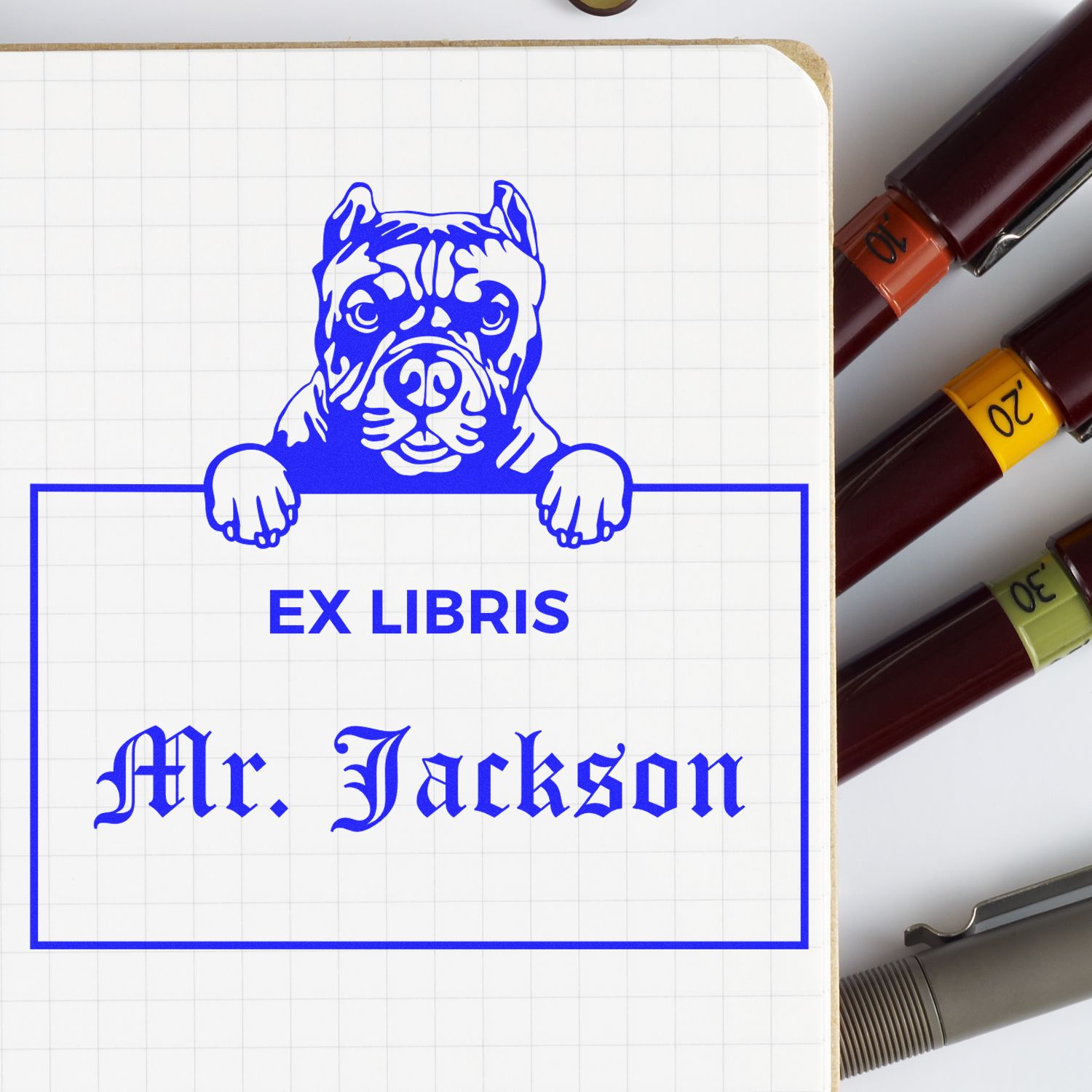 Personalizable ExLibris Stamper with Pitbull - Engineer Seal Stamps