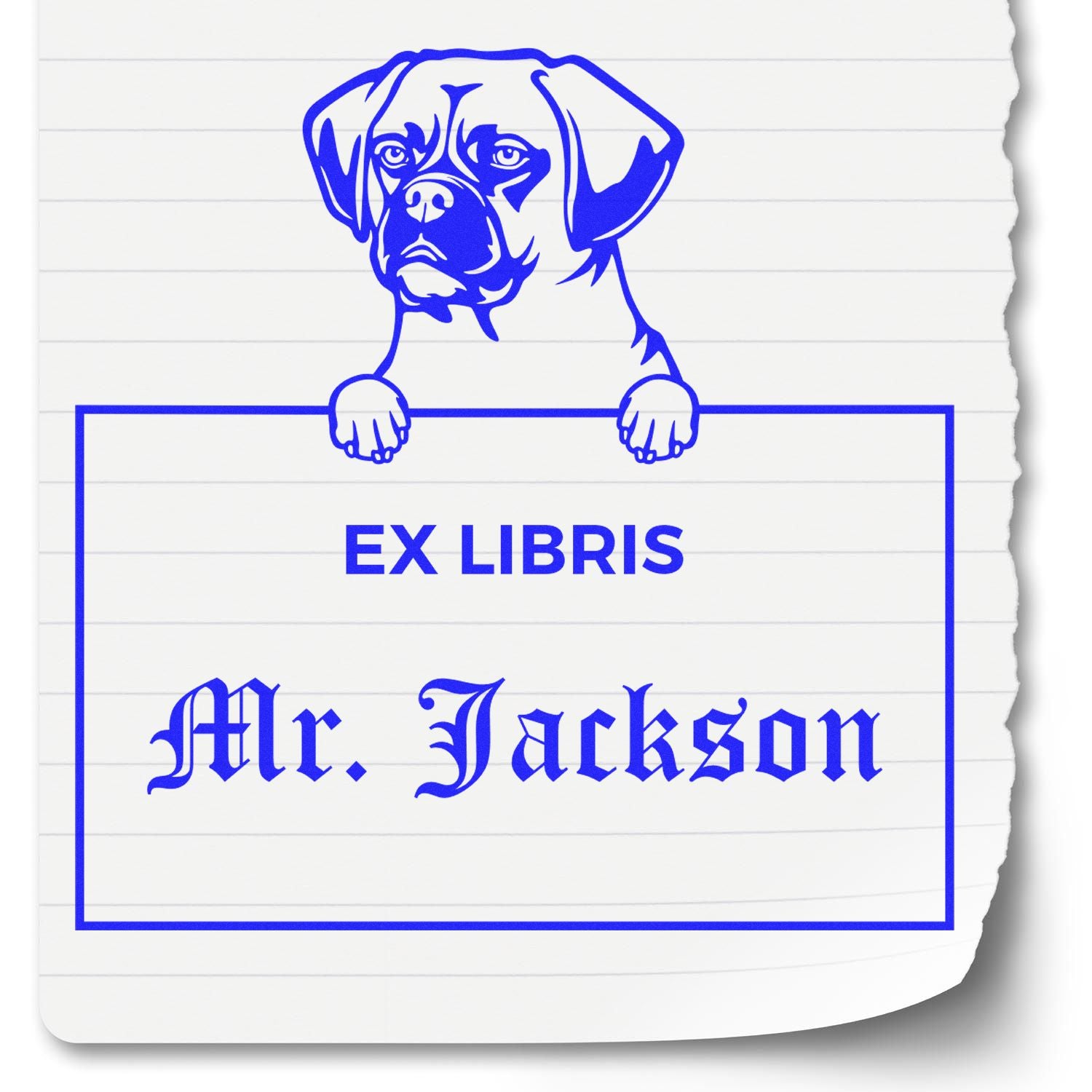 Customizable Ex Libris Book Stamp with Puggle - Engineer Seal Stamps