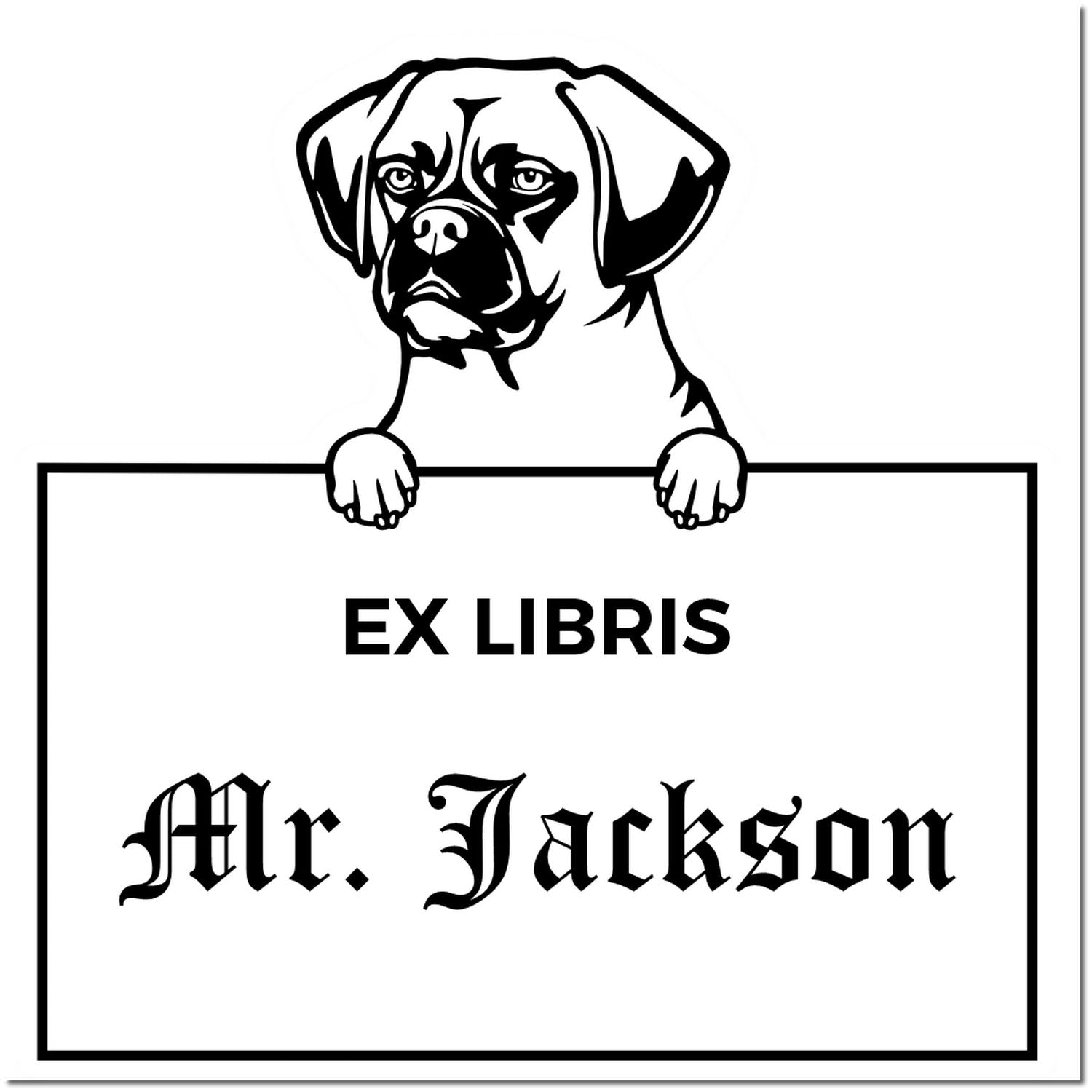 Puggle Custom-Made Puppy Dog Ex Libris Book Stamp - Engineer Seal Stamps