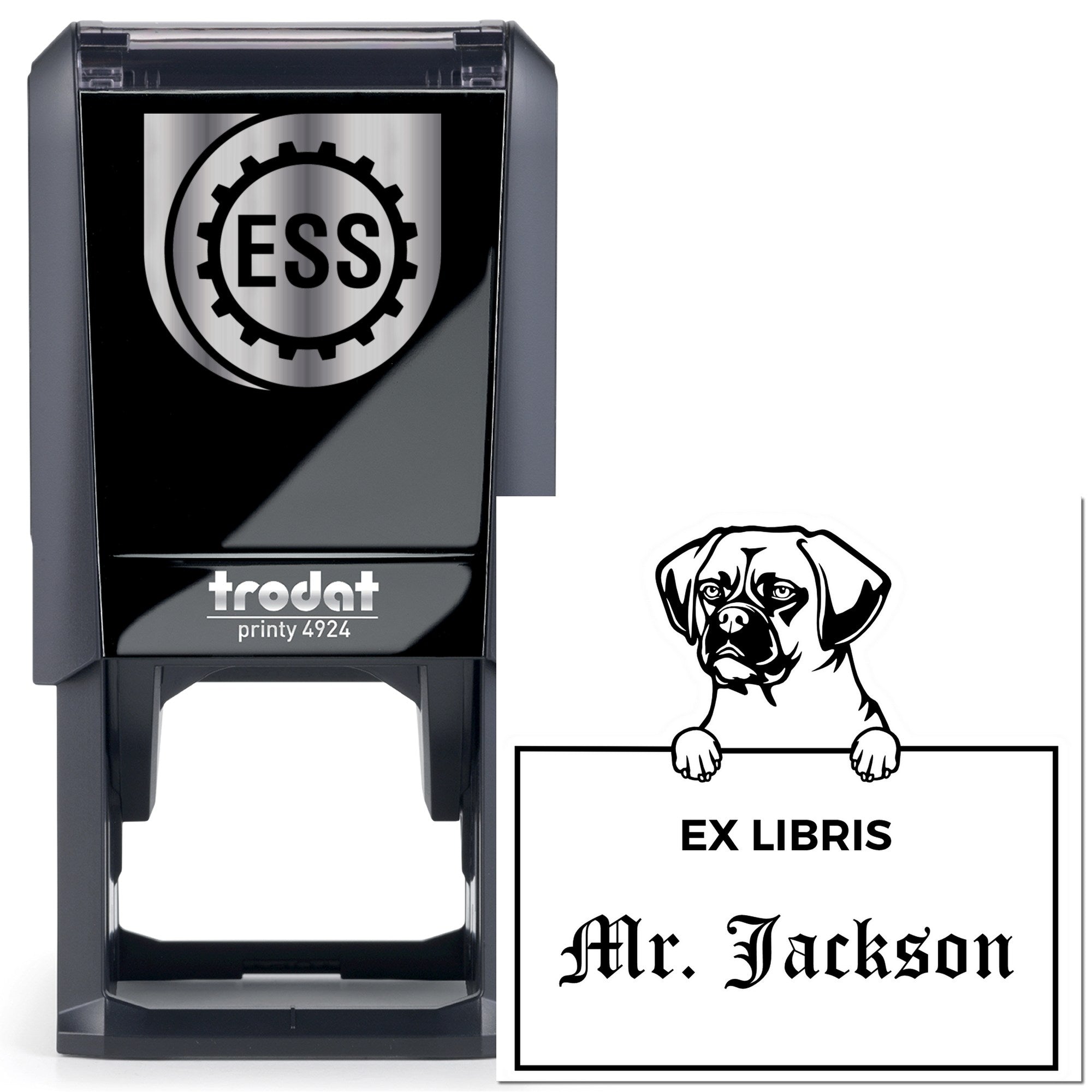 Puggle Custom-Made Puppy Dog Ex Libris Book Stamp - Engineer Seal Stamps