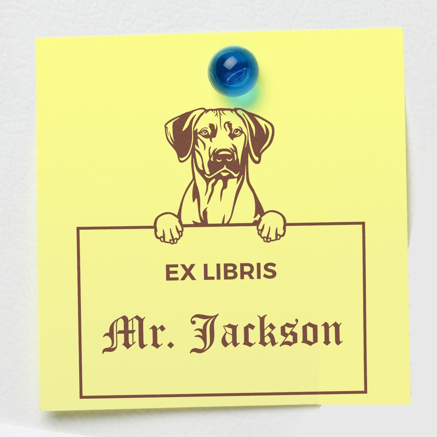 Rhodesian Ridgeback Custom Dog Themed Ex Libris Book Ownership Stamp - Engineer Seal Stamps