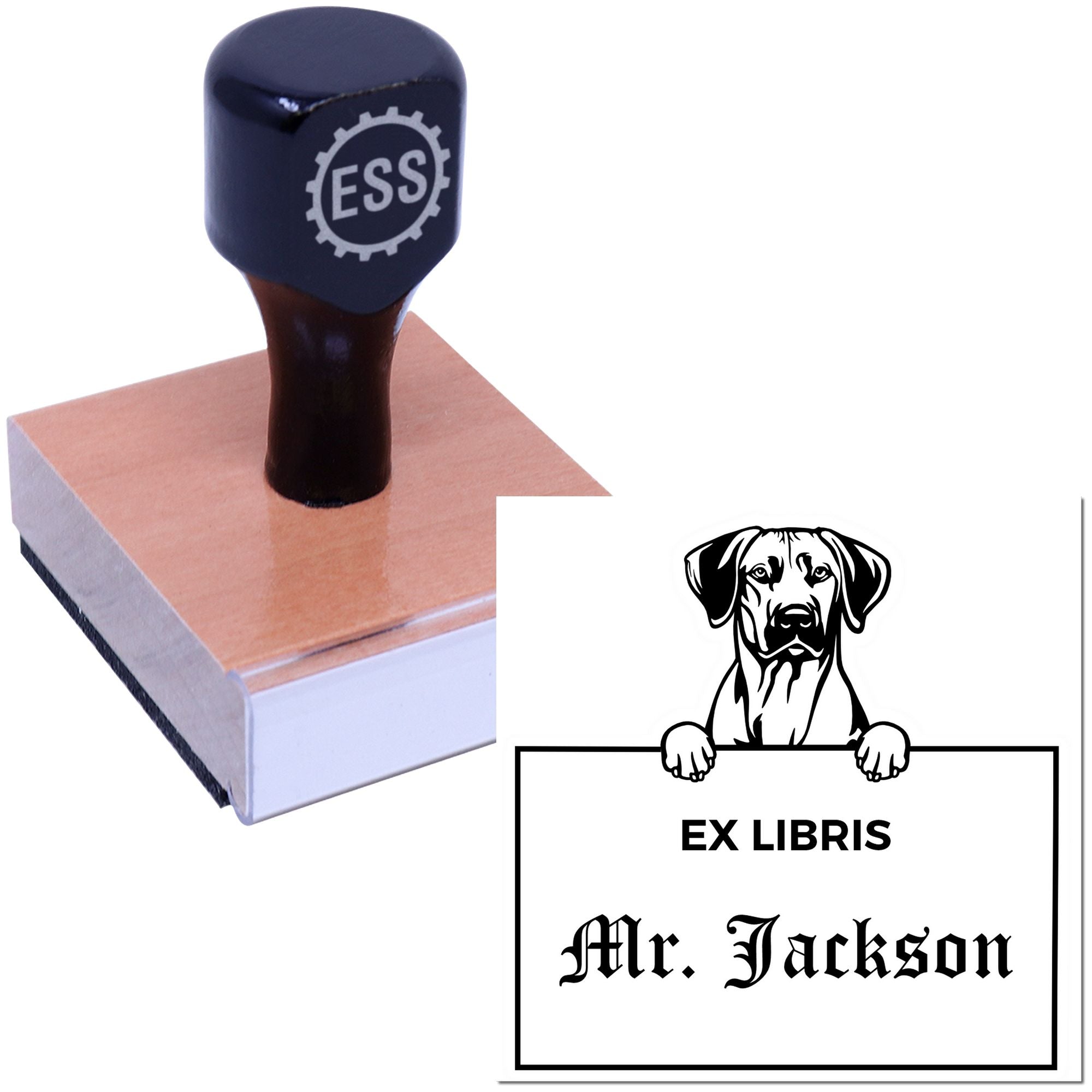 Rhodesian Ridgeback Custom Dog Themed Ex Libris Book Ownership Stamp