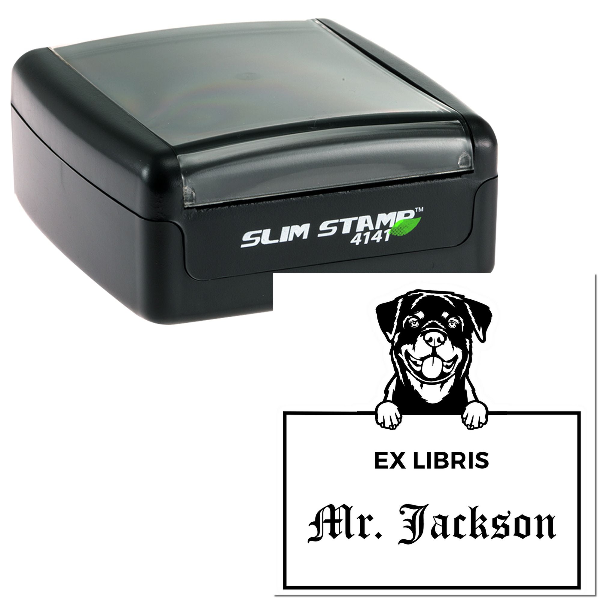 Rottweiler Personalized Ex Libris Reading Stamper - Engineer Seal Stamps