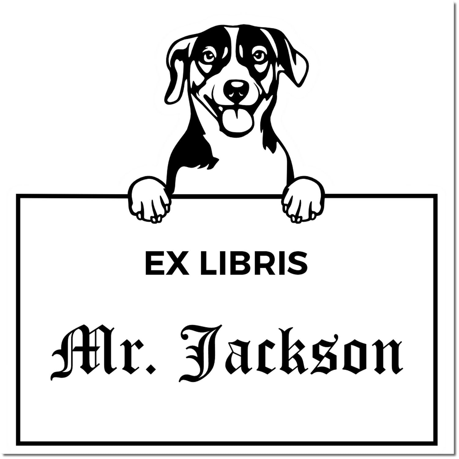 Russell Terrier Custom-Made Puppy Dog Ex Libris Design Stamp - Engineer Seal Stamps