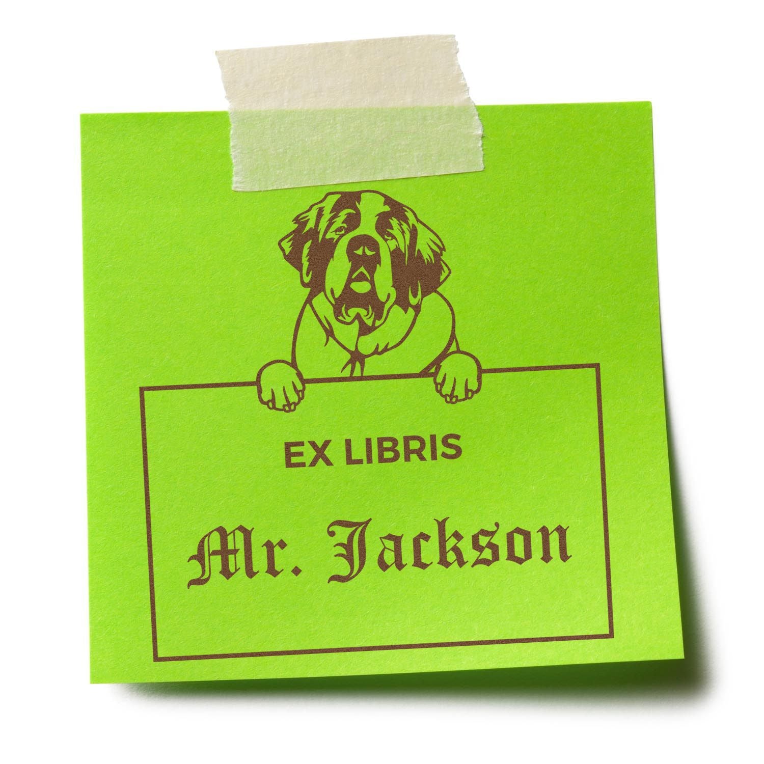Saint Bernard Personalized Ex Libris Library Book Stamper - Engineer Seal Stamps