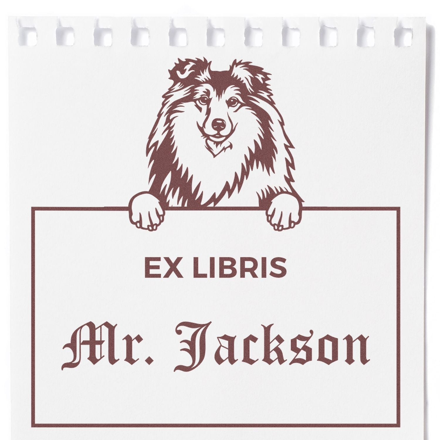 Shetland Sheepdog Custom Ex Libris Stamper - Engineer Seal Stamps