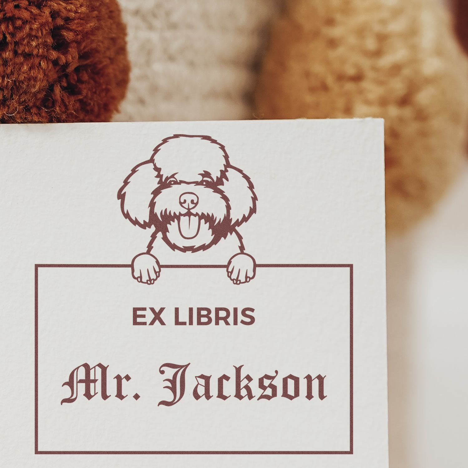 Toy Poodle Custom Ex Libris Book Stamper - Engineer Seal Stamps