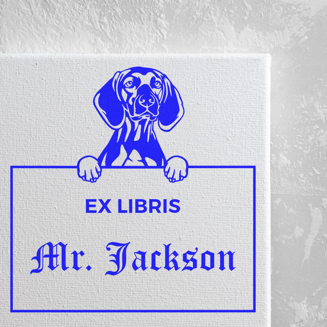 Vizslas Custom-Made Puppy Ex Libris Library Stamp - Engineer Seal Stamps