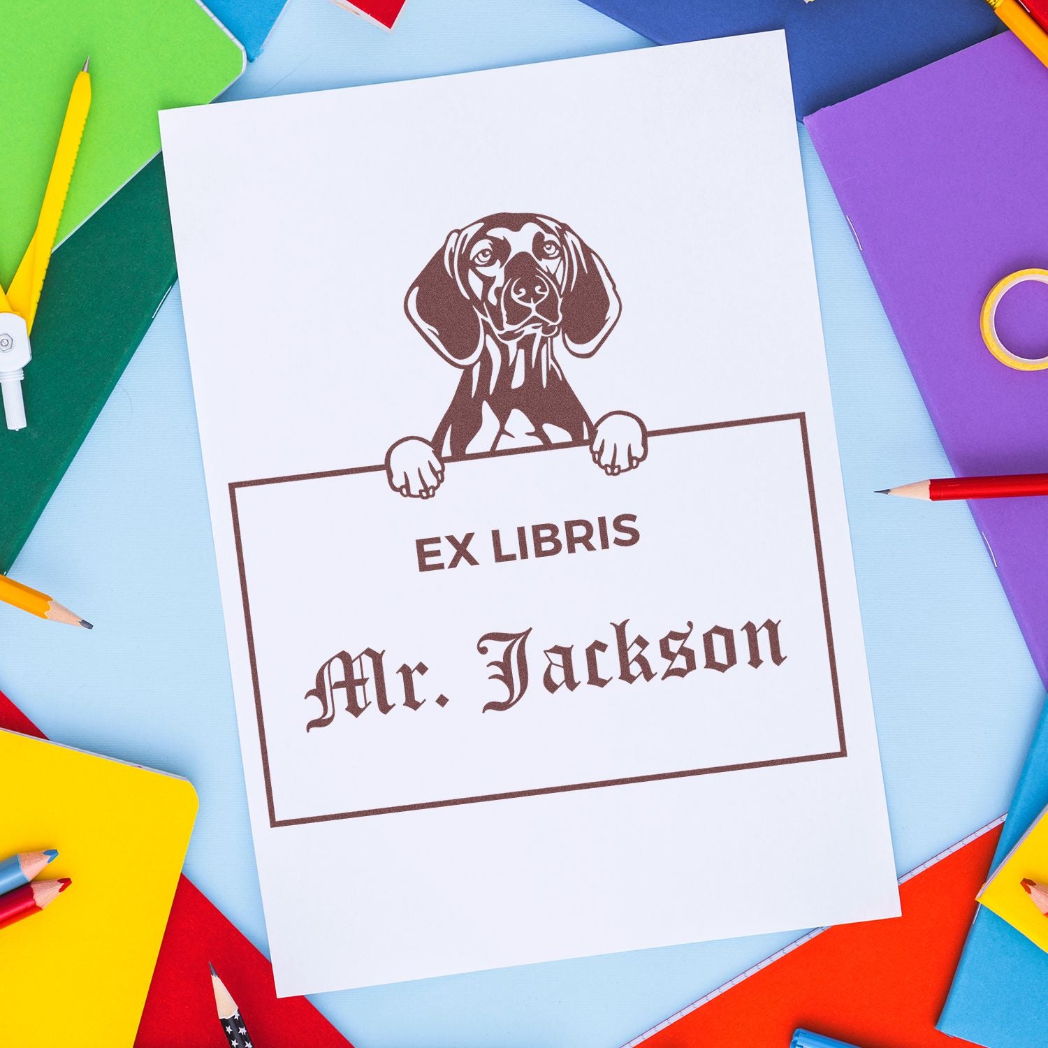 Vizslas Custom Ex Libris Teacher Stamp - Engineer Seal Stamps