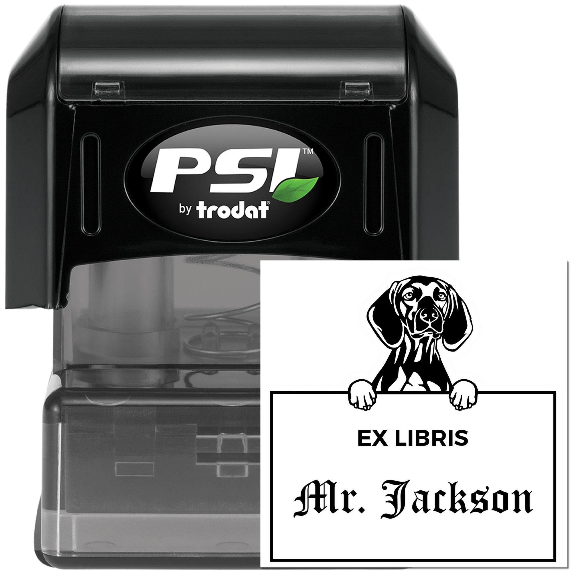 Customizable Ex Libris Library Stamper with Vizslas - Engineer Seal Stamps