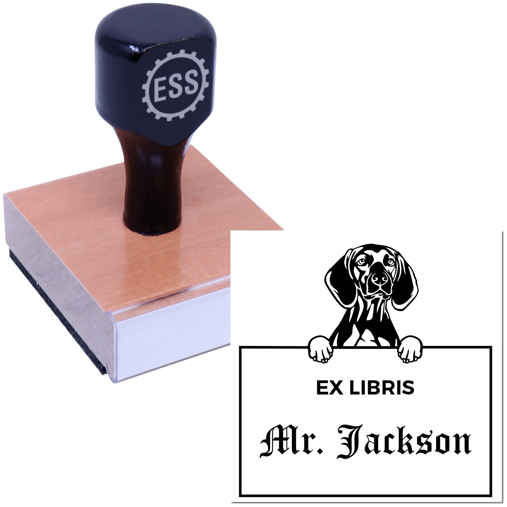 Vizslas Custom Puppy Themed Book Ex Libris Stamp