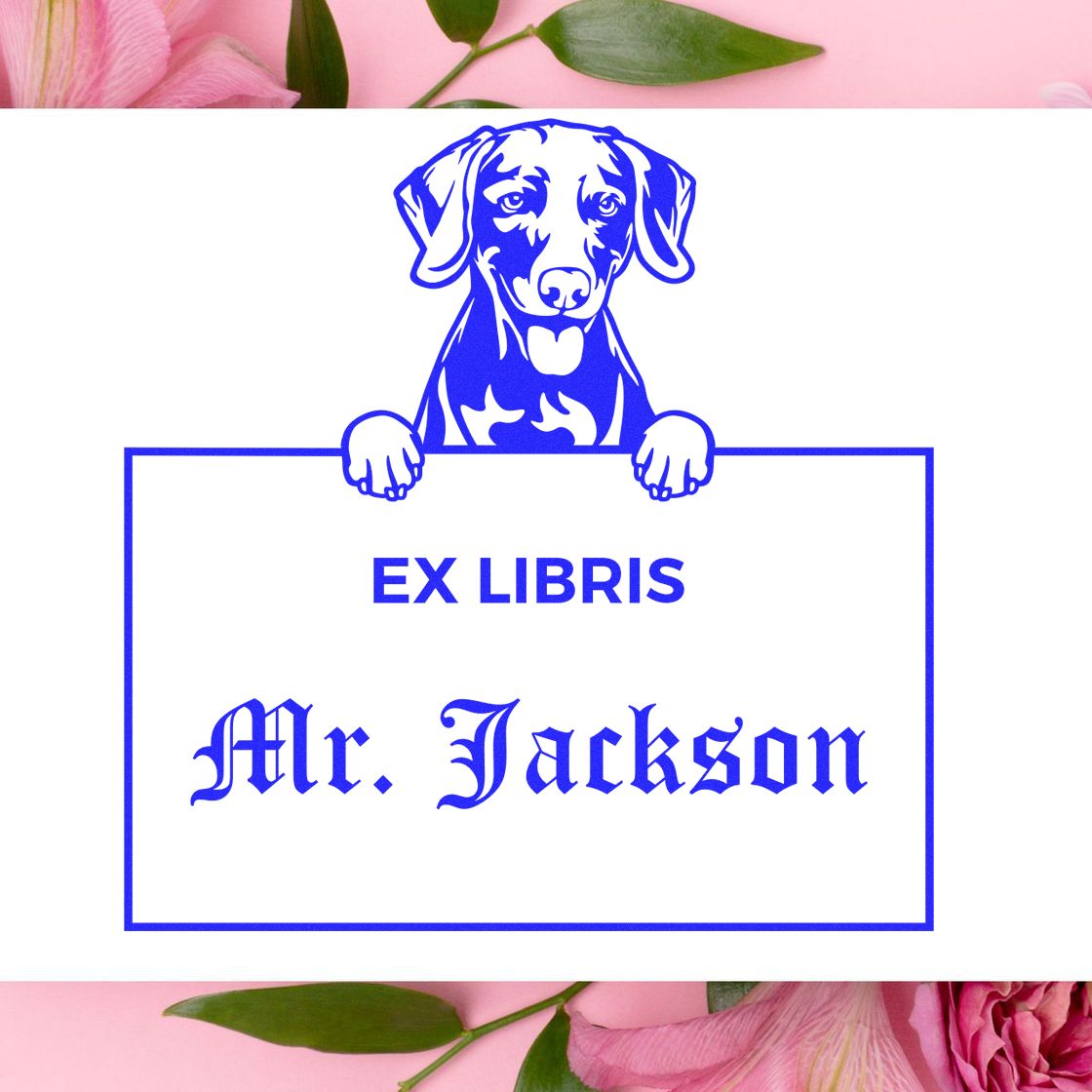 Weimaraner Custom Ex Libris Teacher Stamper - Engineer Seal Stamps