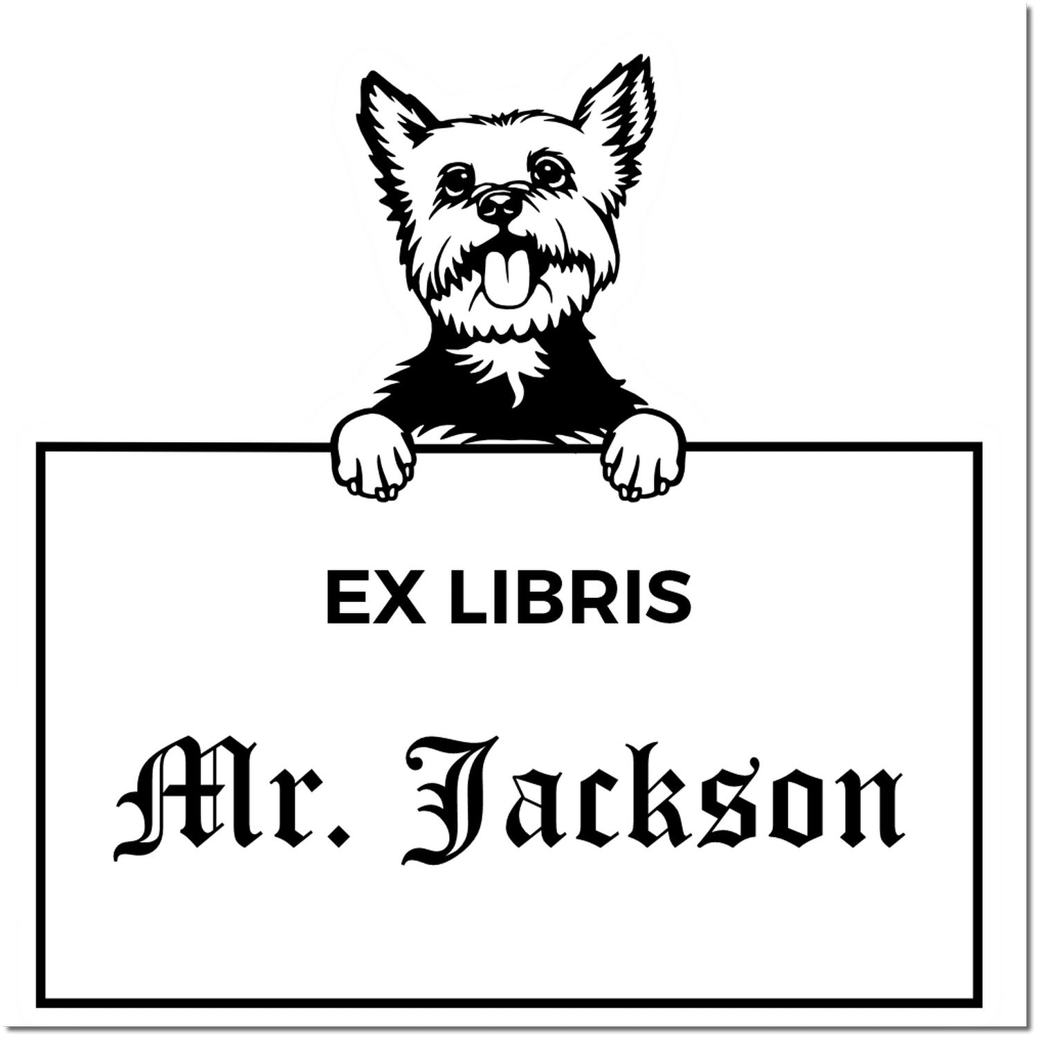 Yorkie Custom-Made Puppy Book Ex Libris Stamp - Engineer Seal Stamps