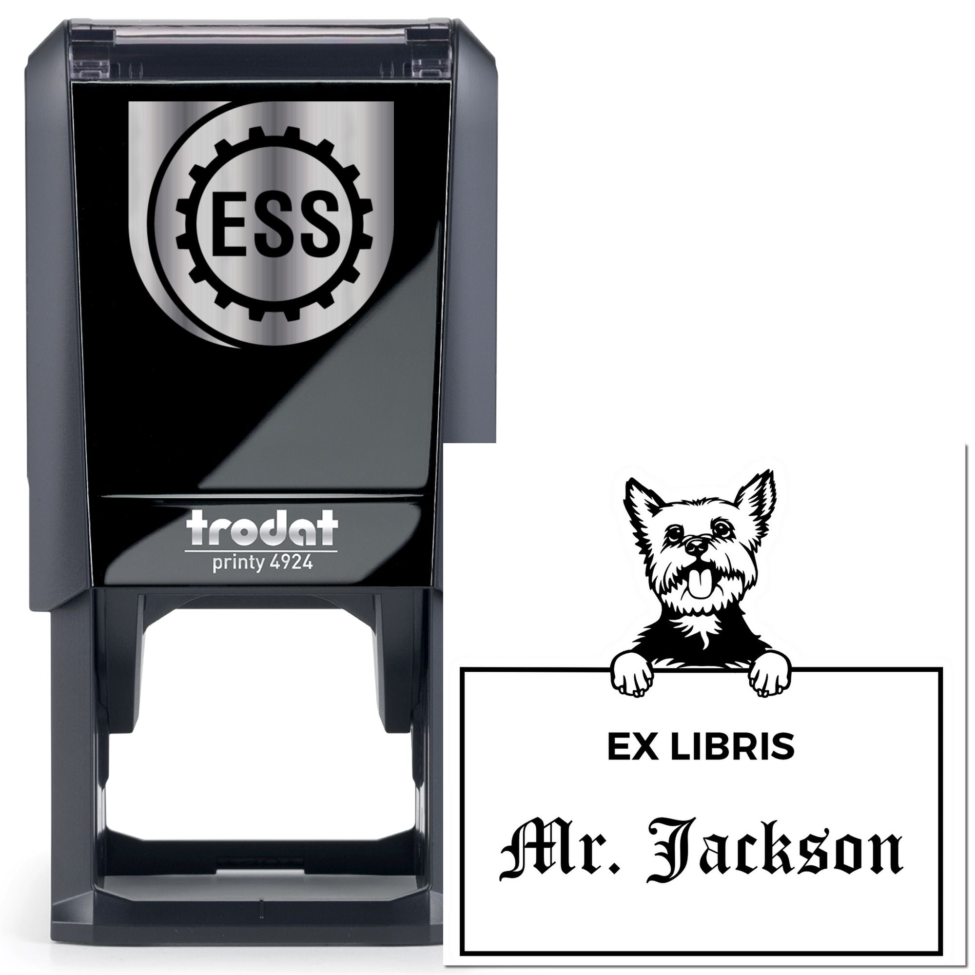 Yorkie Custom-Made Puppy Book Ex Libris Stamp - Engineer Seal Stamps