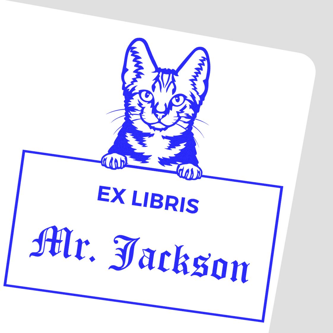 American Shorthair Personalized Cat-Themed Ex Libris Library Stamp - Engineer Seal Stamps