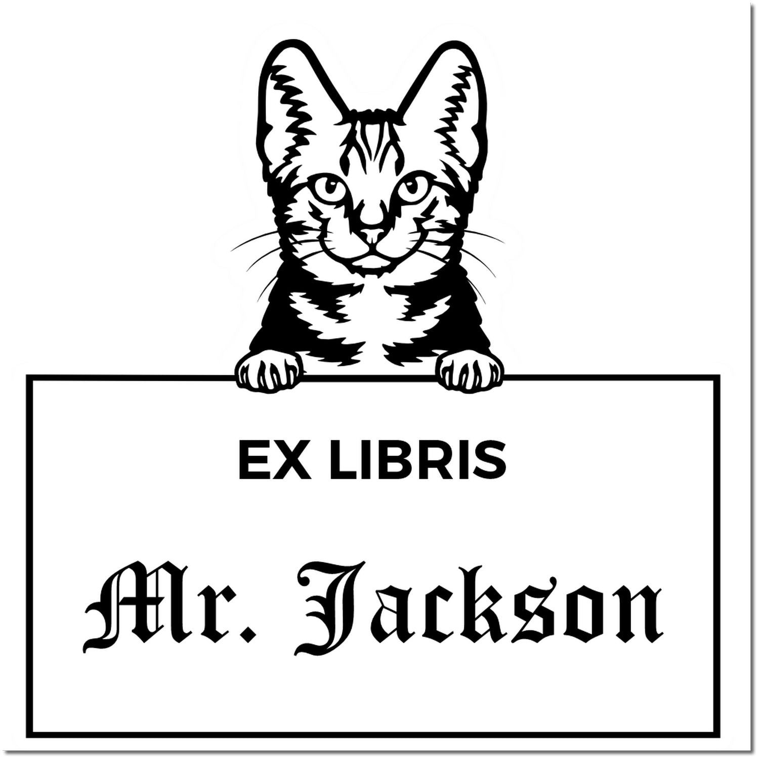Self-Inking American Shorthair Custom Cat Book Ex Libris Stamp - Engineer Seal Stamps